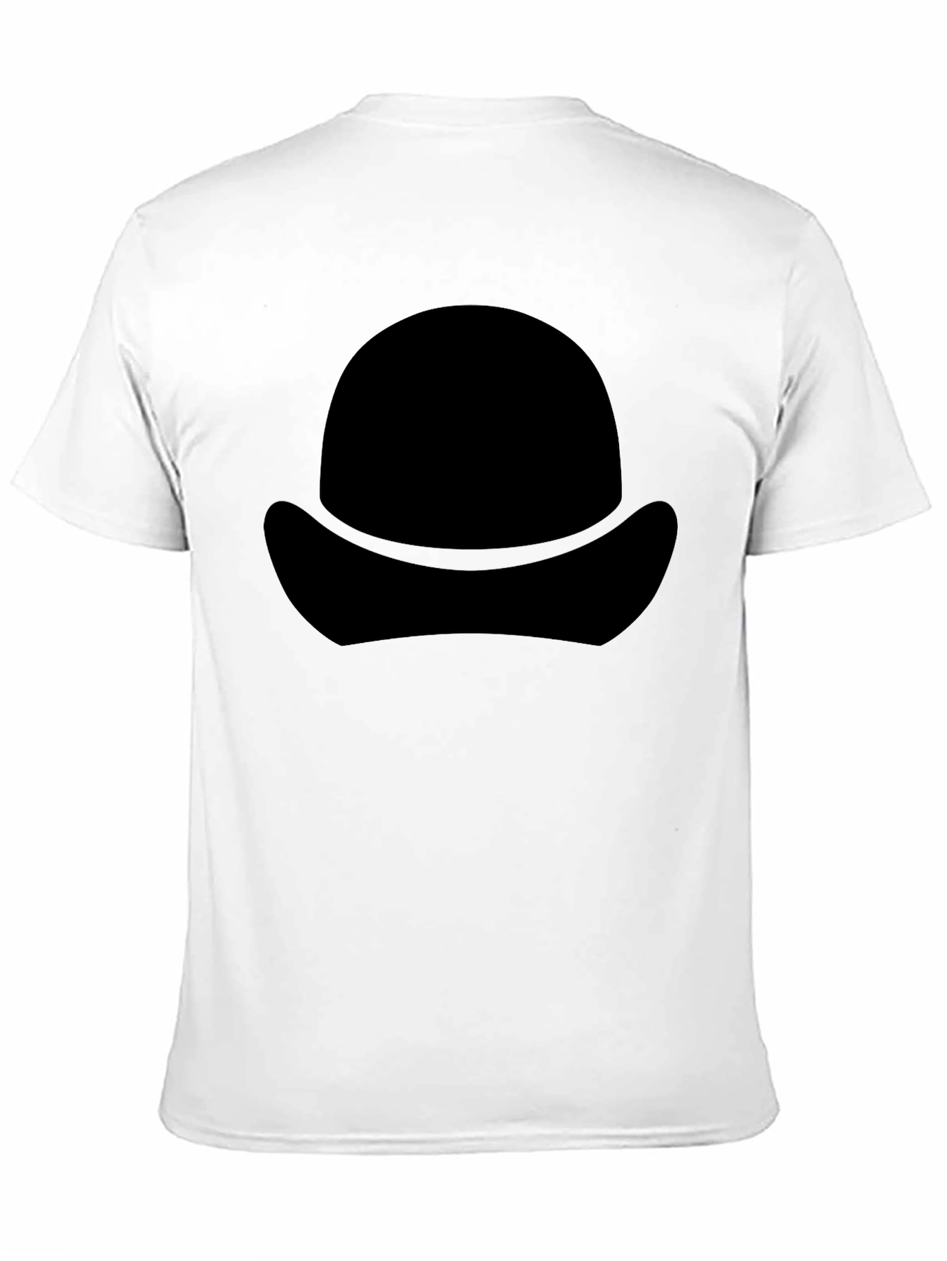 Black T-Shirt with Silhouette Hat Design
