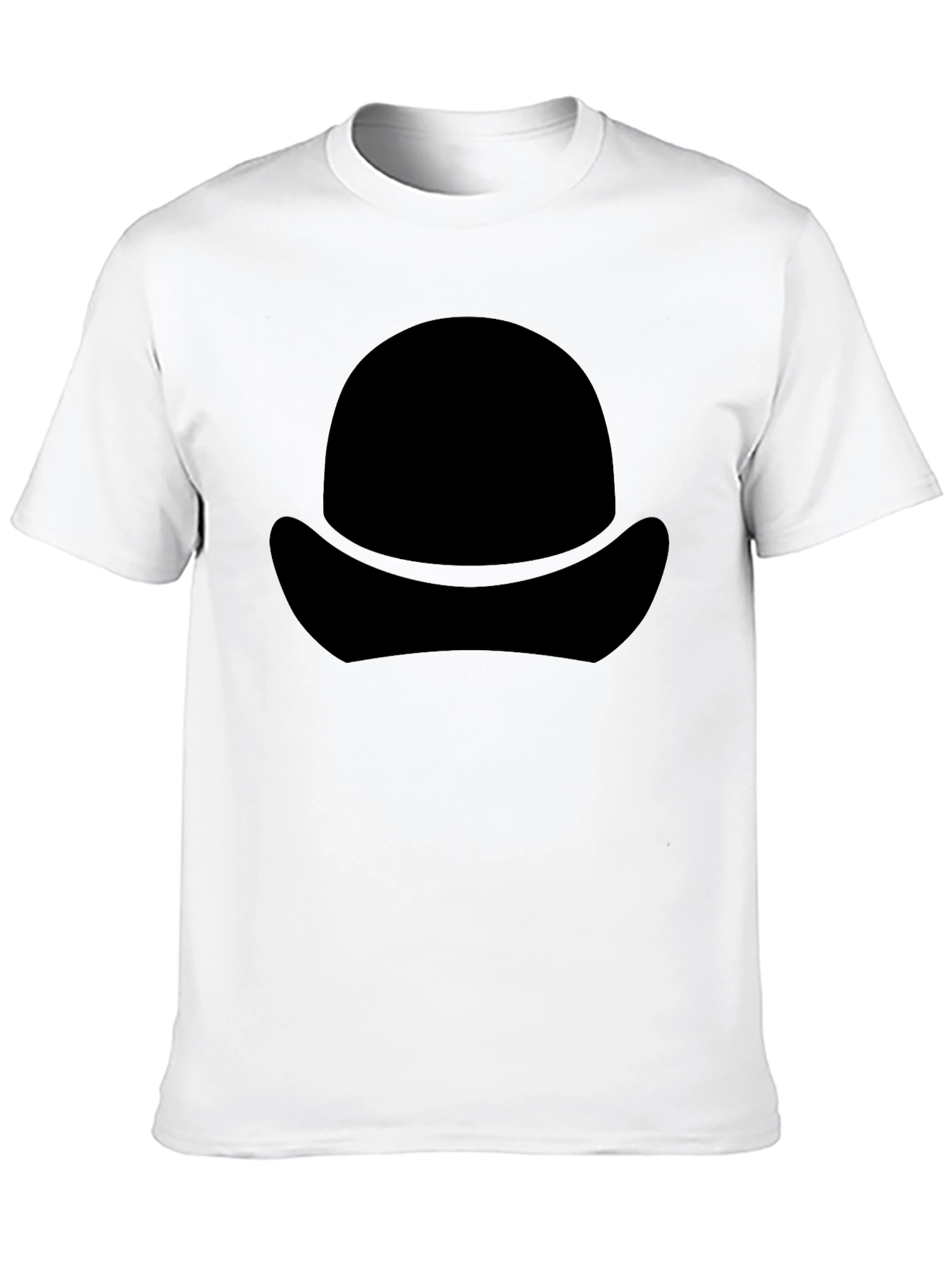 Black T-Shirt with Silhouette Hat Design
