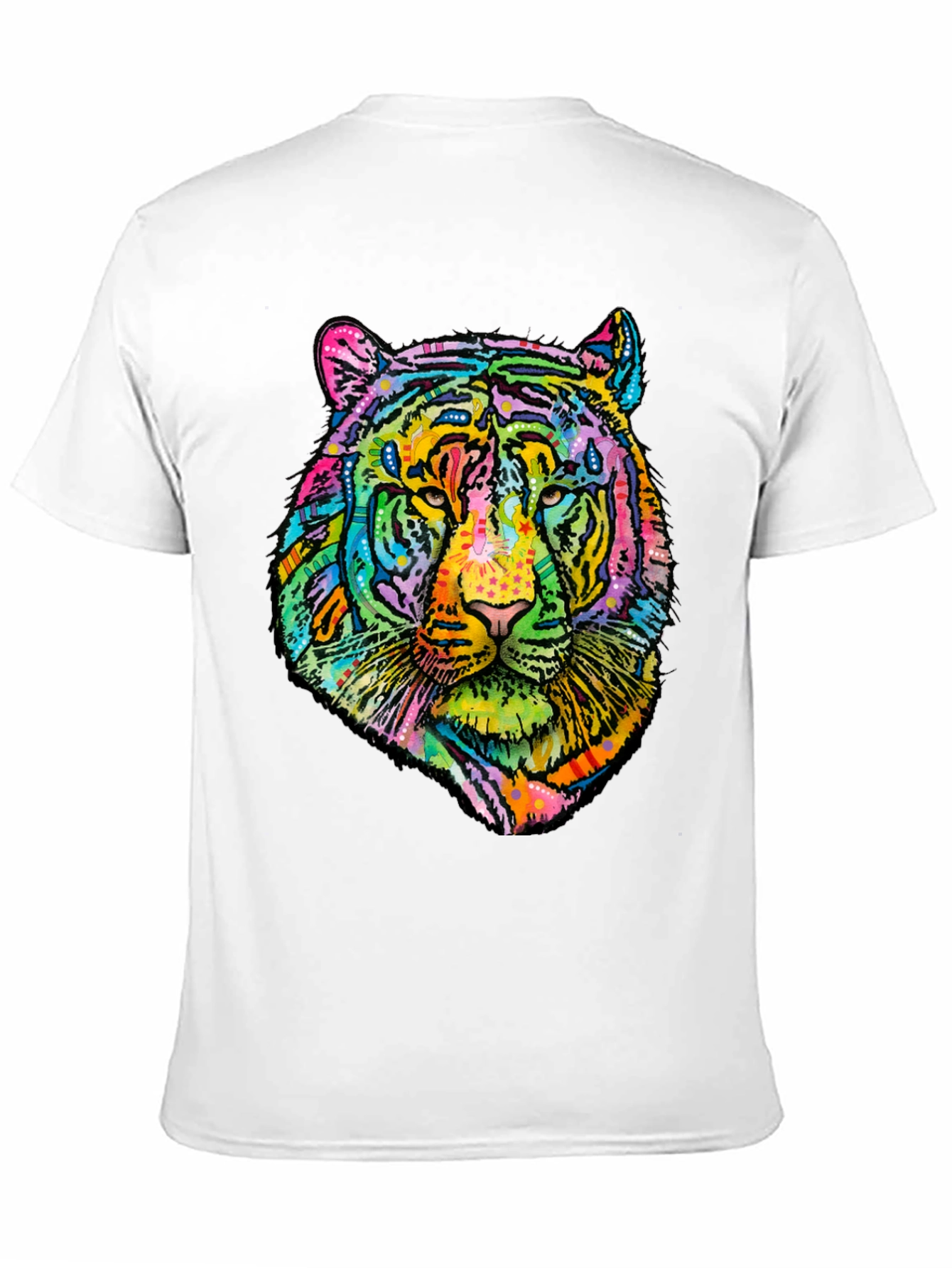 Vibrant Tiger Graphic Mens Black T-Shirt