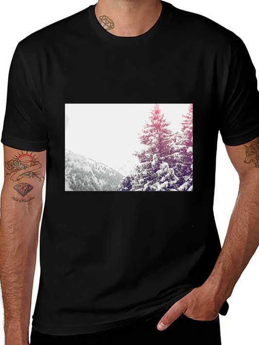 Winter Forest Graphic Tee - Black Crew Neck