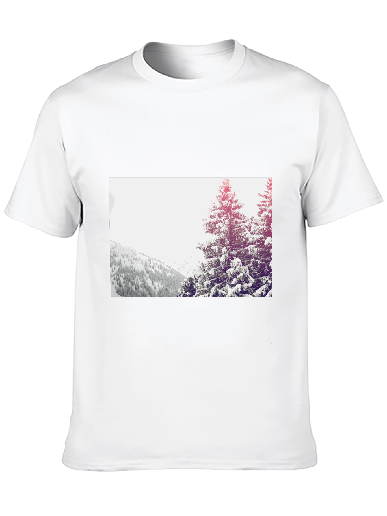 Winter Forest Graphic Tee - Black Crew Neck