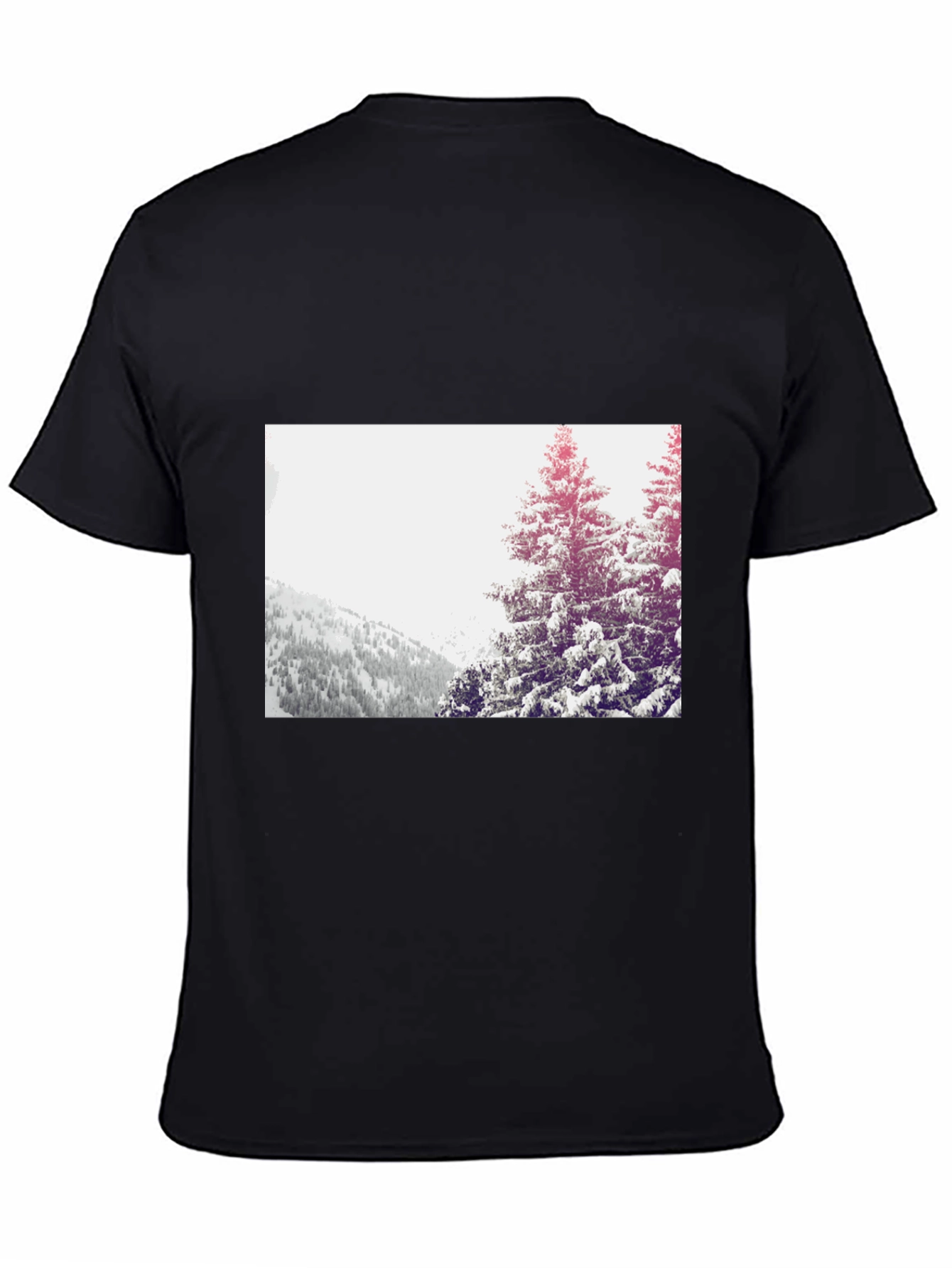Winter Forest Graphic Tee - Black Crew Neck