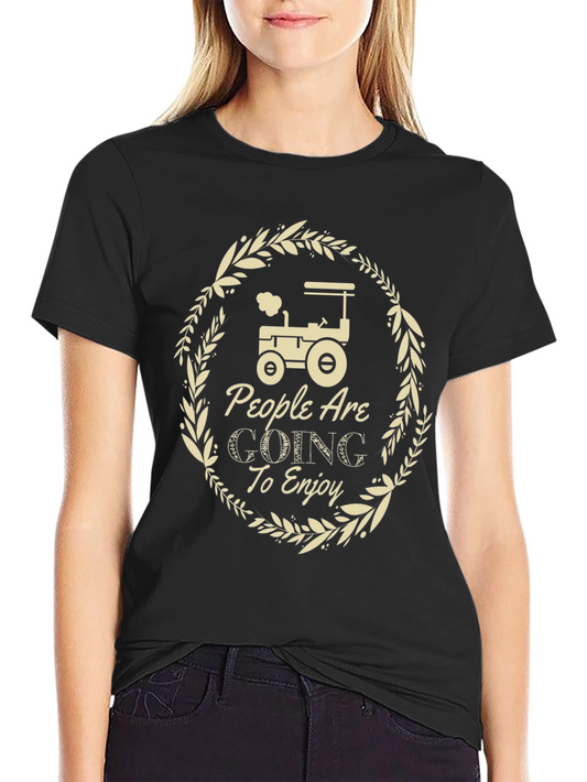 People Going To Enjoy Tractor Graphic Tee