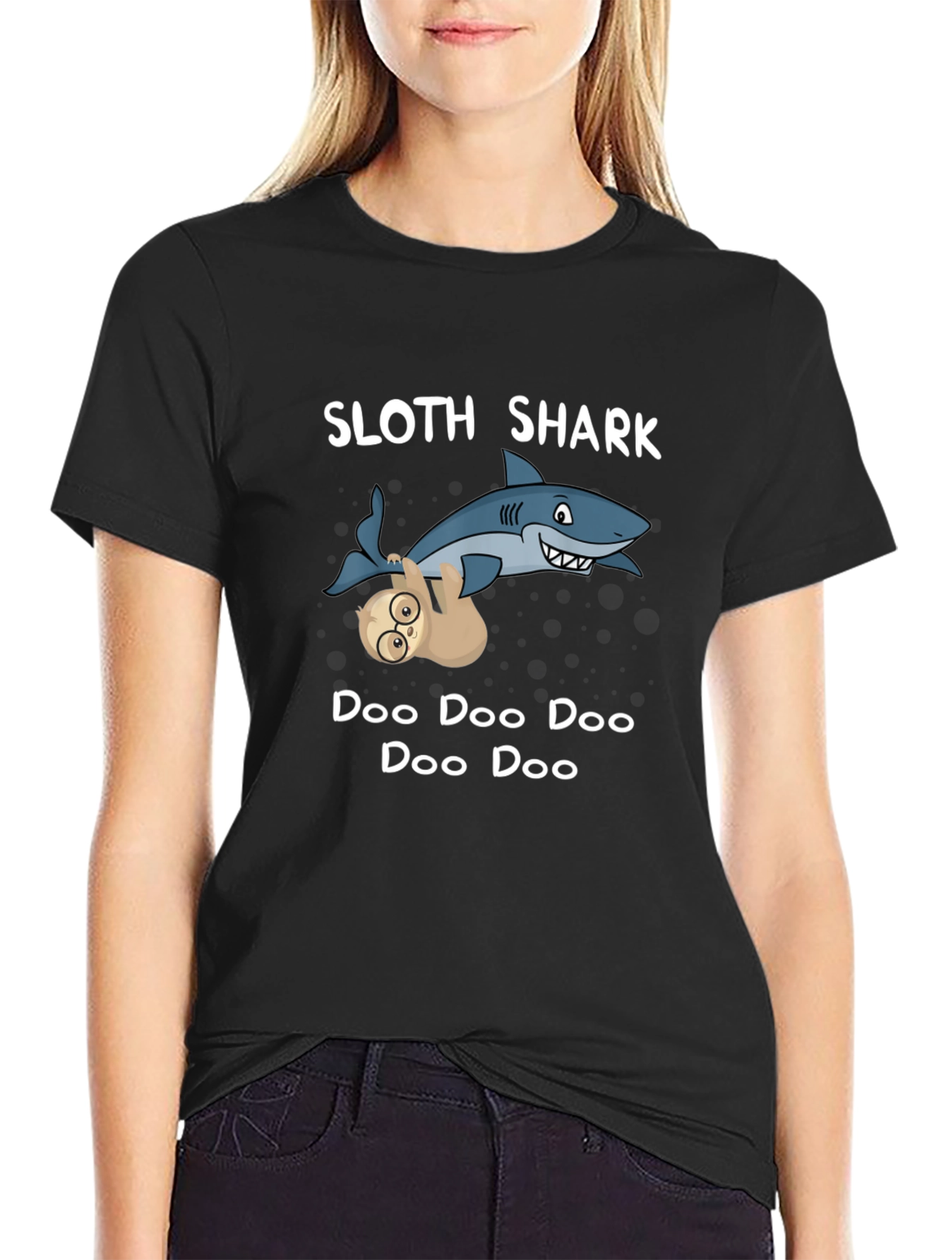 Sloth Shark Doo Doo T-Shirt - Funny Novelty Tee