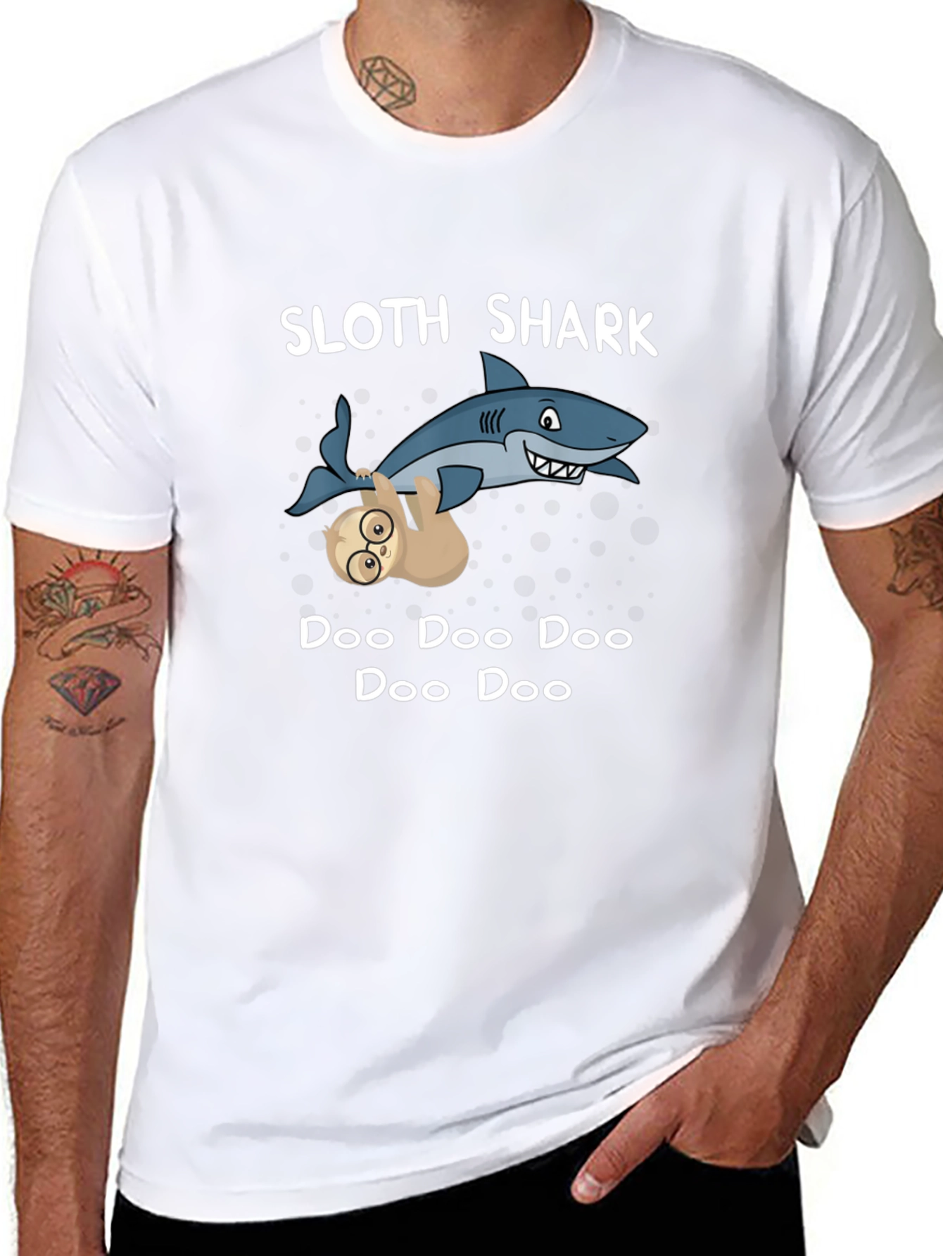 Sloth Shark Doo Doo T-Shirt - Funny Novelty Tee