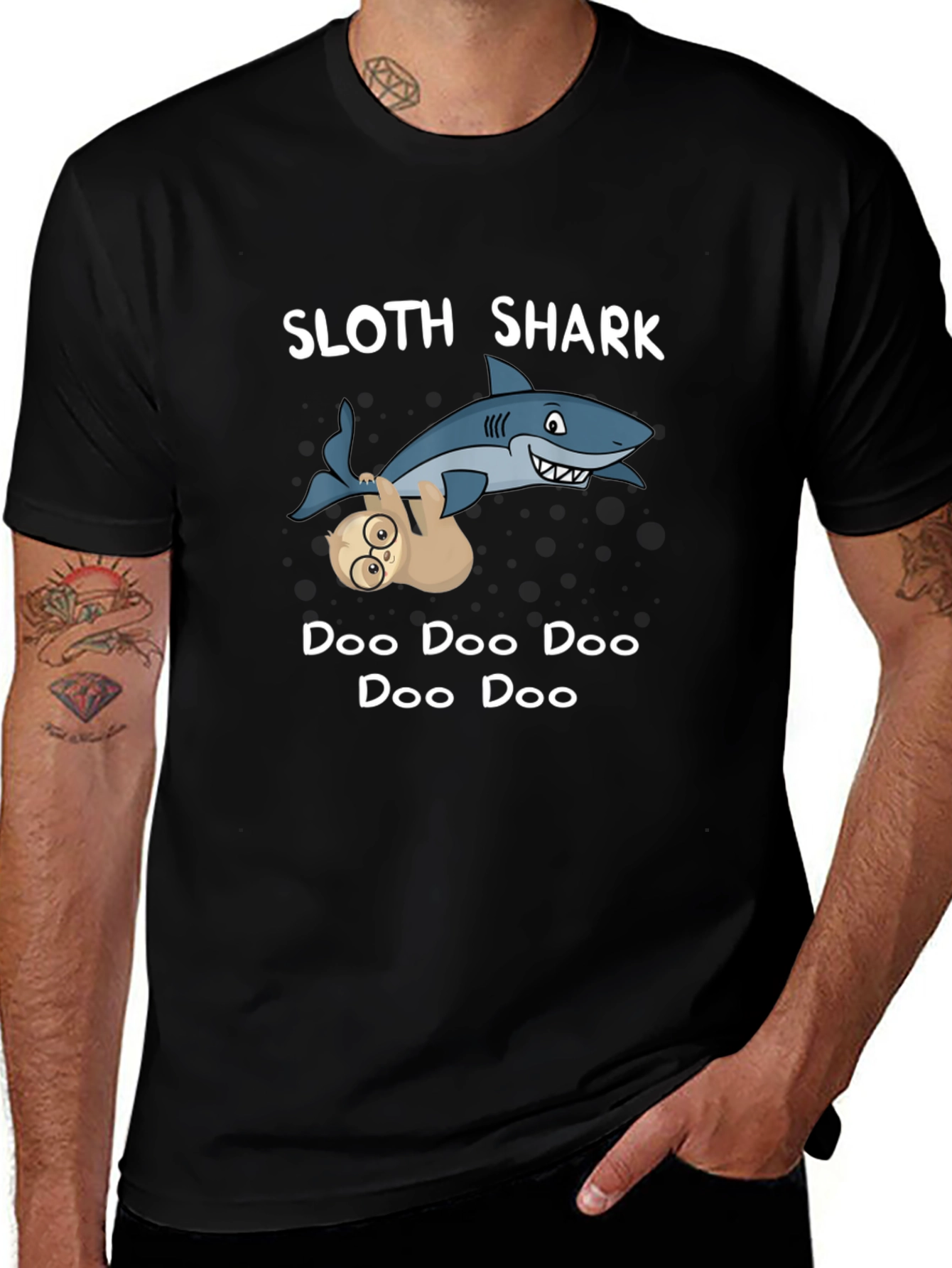 Sloth Shark Doo Doo T-Shirt - Funny Novelty Tee
