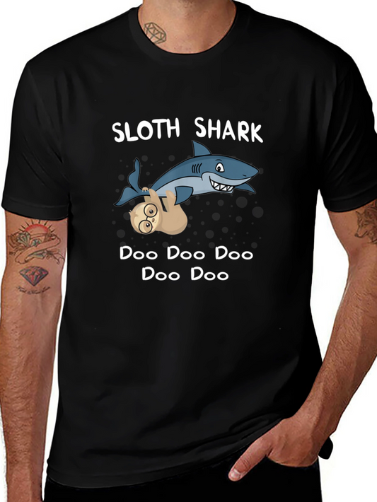 Sloth Shark Doo Doo T-Shirt - Funny Novelty Tee