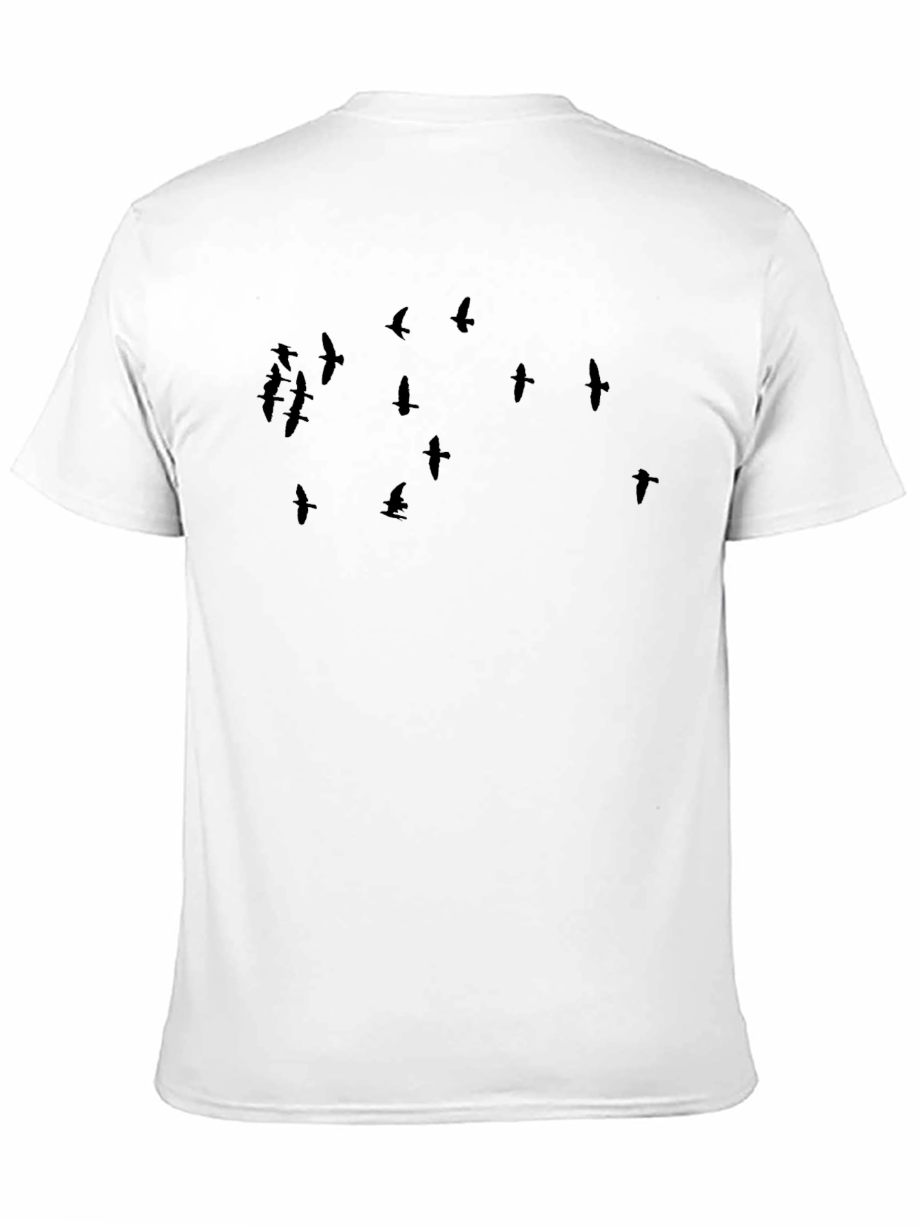Mens Black T-Shirt with Bird Silhouette Graphic