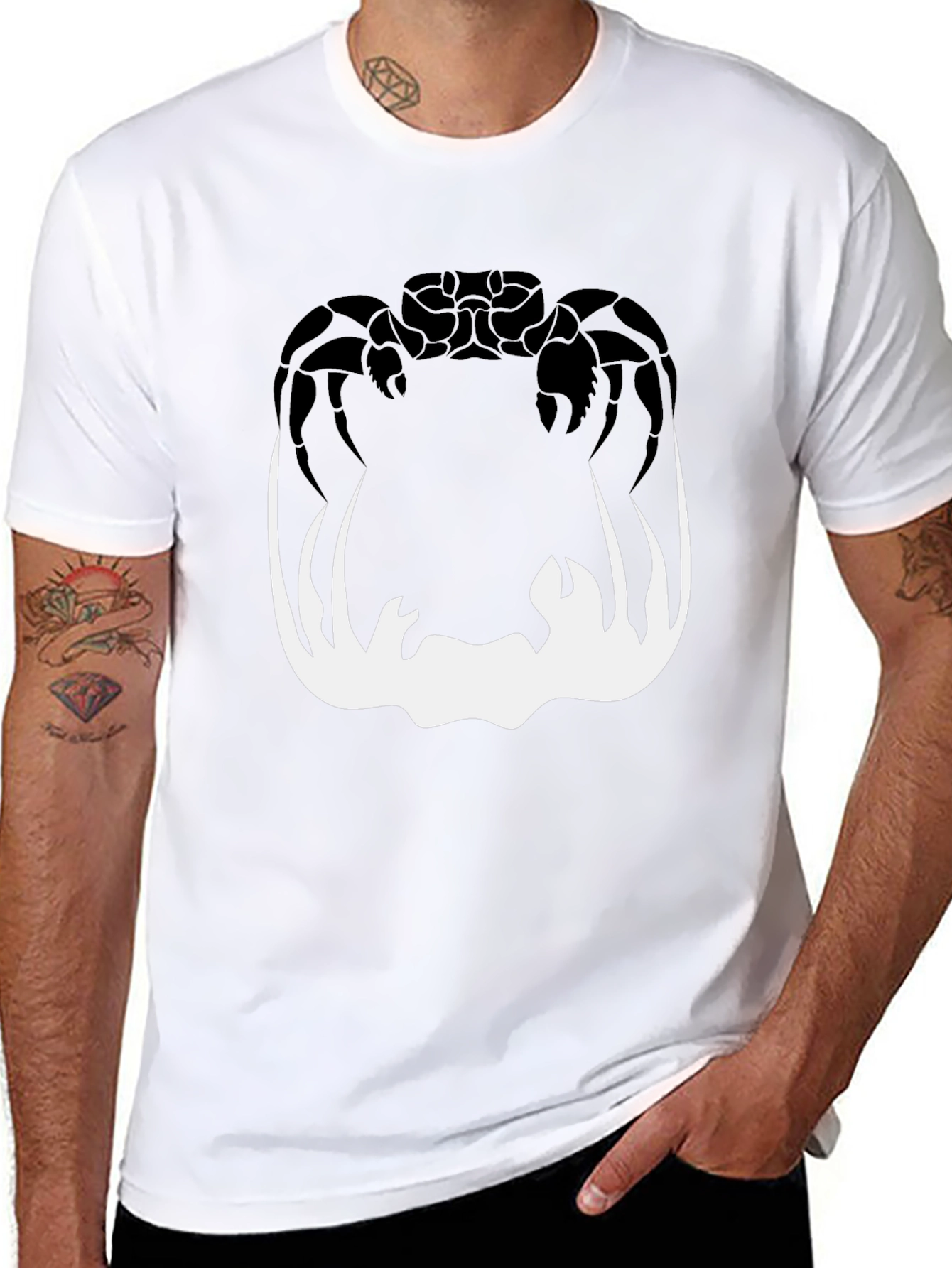 Crab Silhouette Graphic Tee - Mens Black T-Shirt