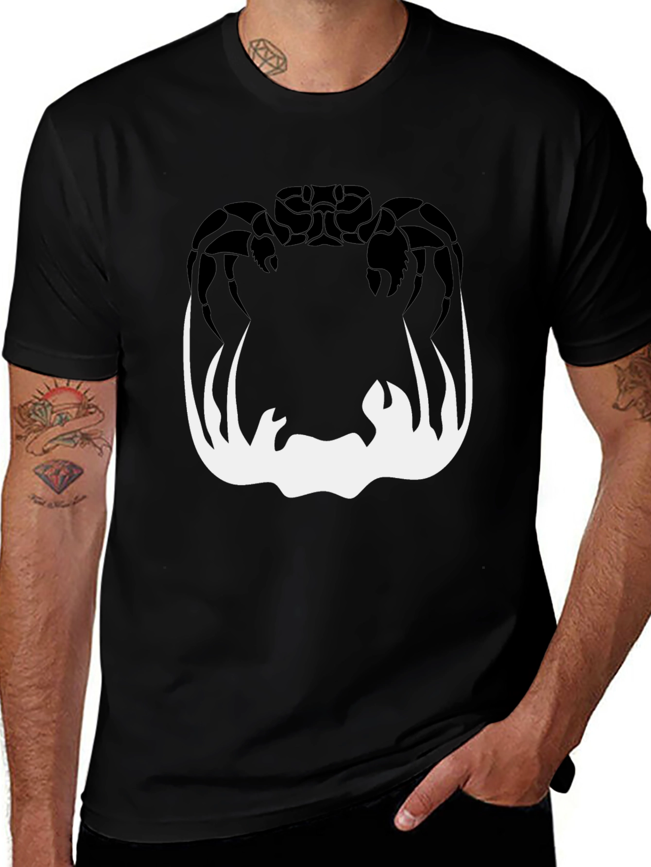 Crab Silhouette Graphic Tee - Mens Black T-Shirt