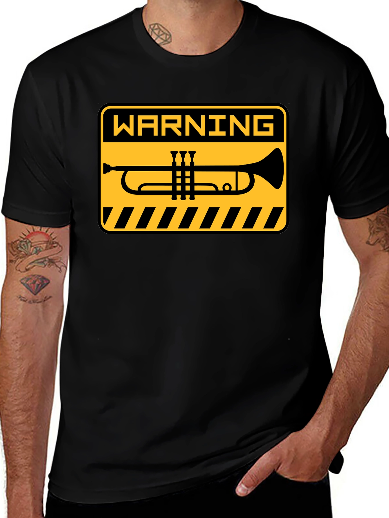 Warning Trumpet Black T-Shirt