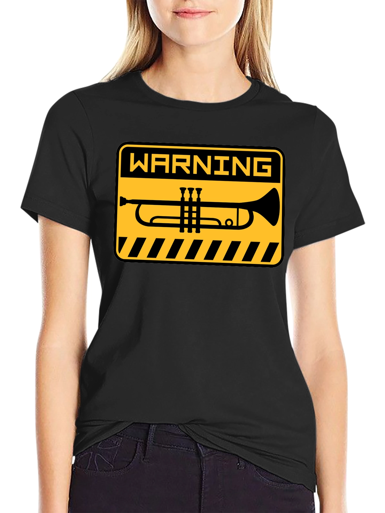 Warning Trumpet Black T-Shirt