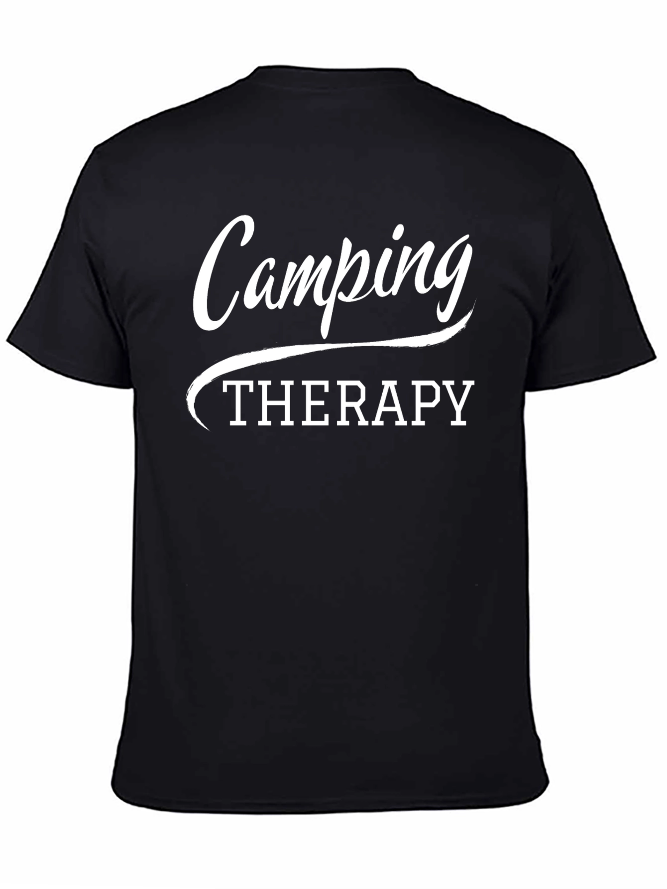 Camping Therapy Black Graphic T-Shirt