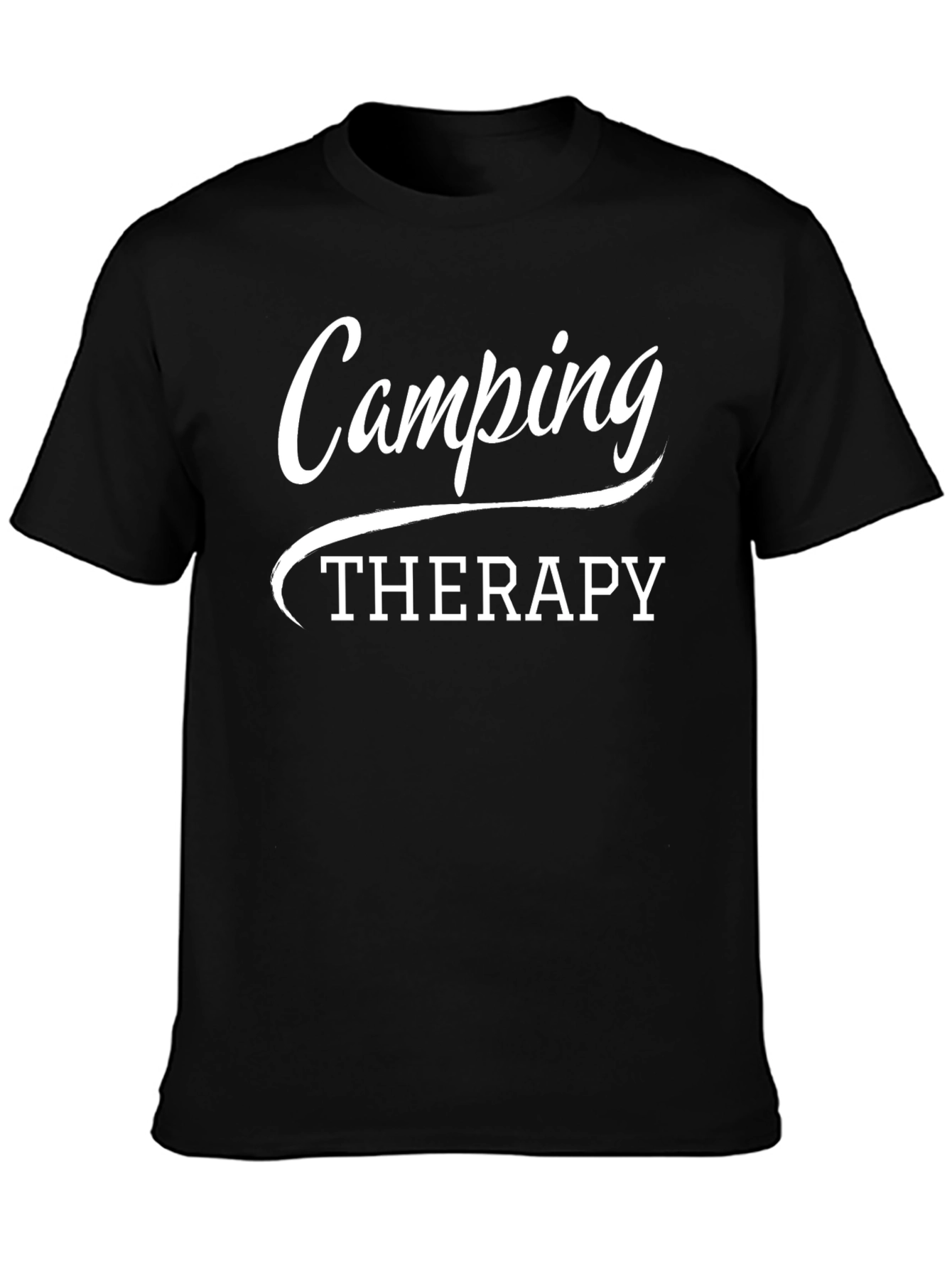 Camping Therapy Black Graphic T-Shirt