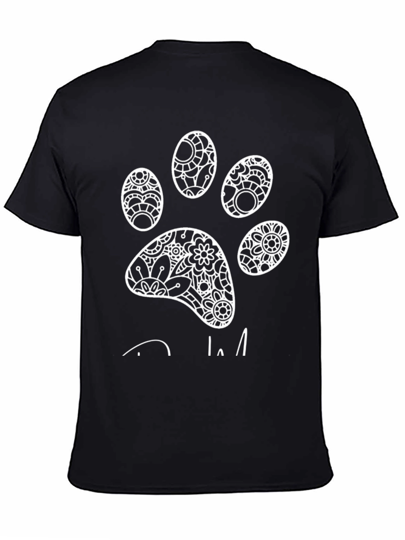 Paw Print Graphic Tee - Mens Black T-Shirt