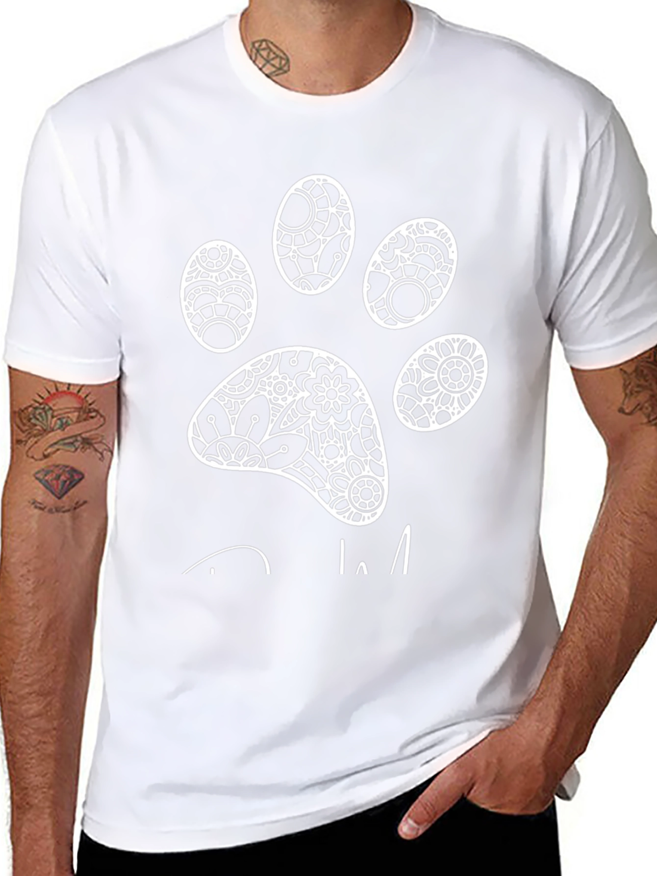 Paw Print Graphic Tee - Mens Black T-Shirt