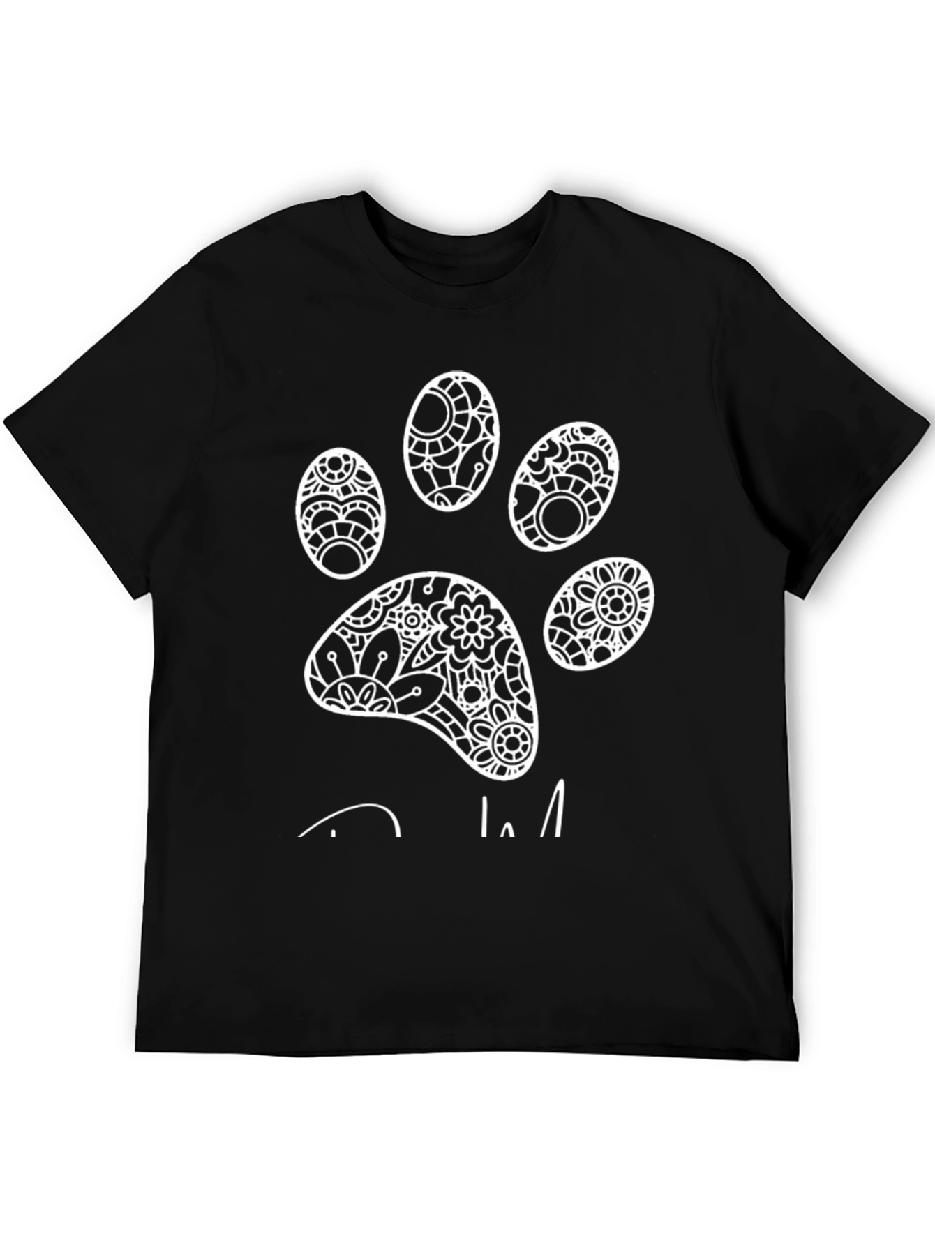 Paw Print Graphic Tee - Mens Black T-Shirt