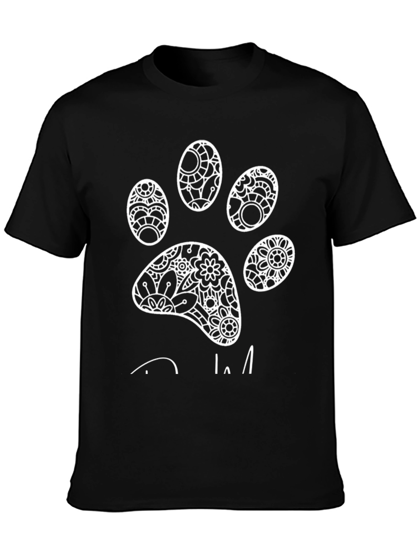 Paw Print Graphic Tee - Mens Black T-Shirt