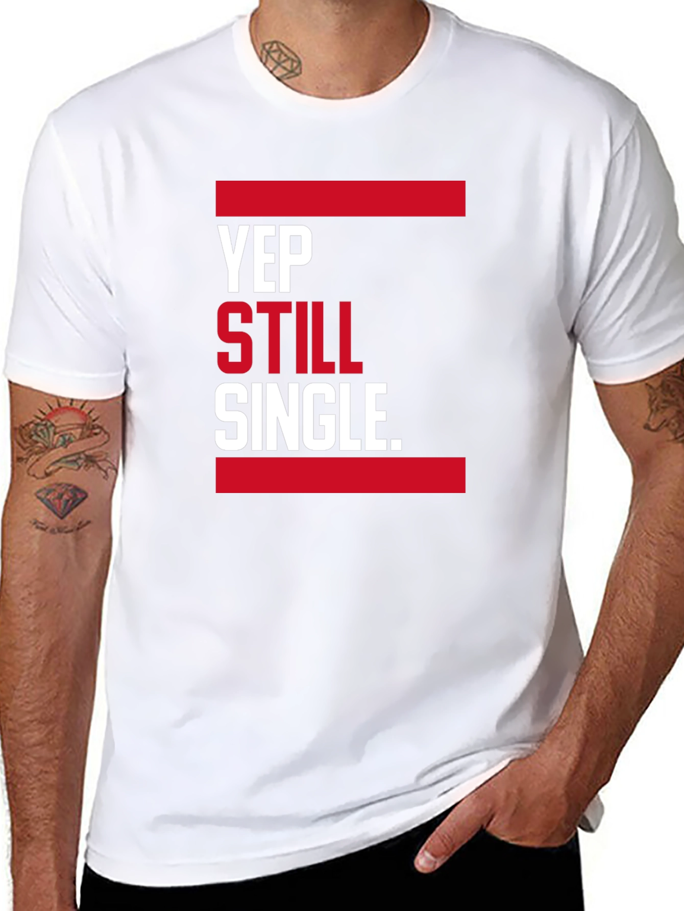 Yep Still Single. Graphic T-Shirt - Black