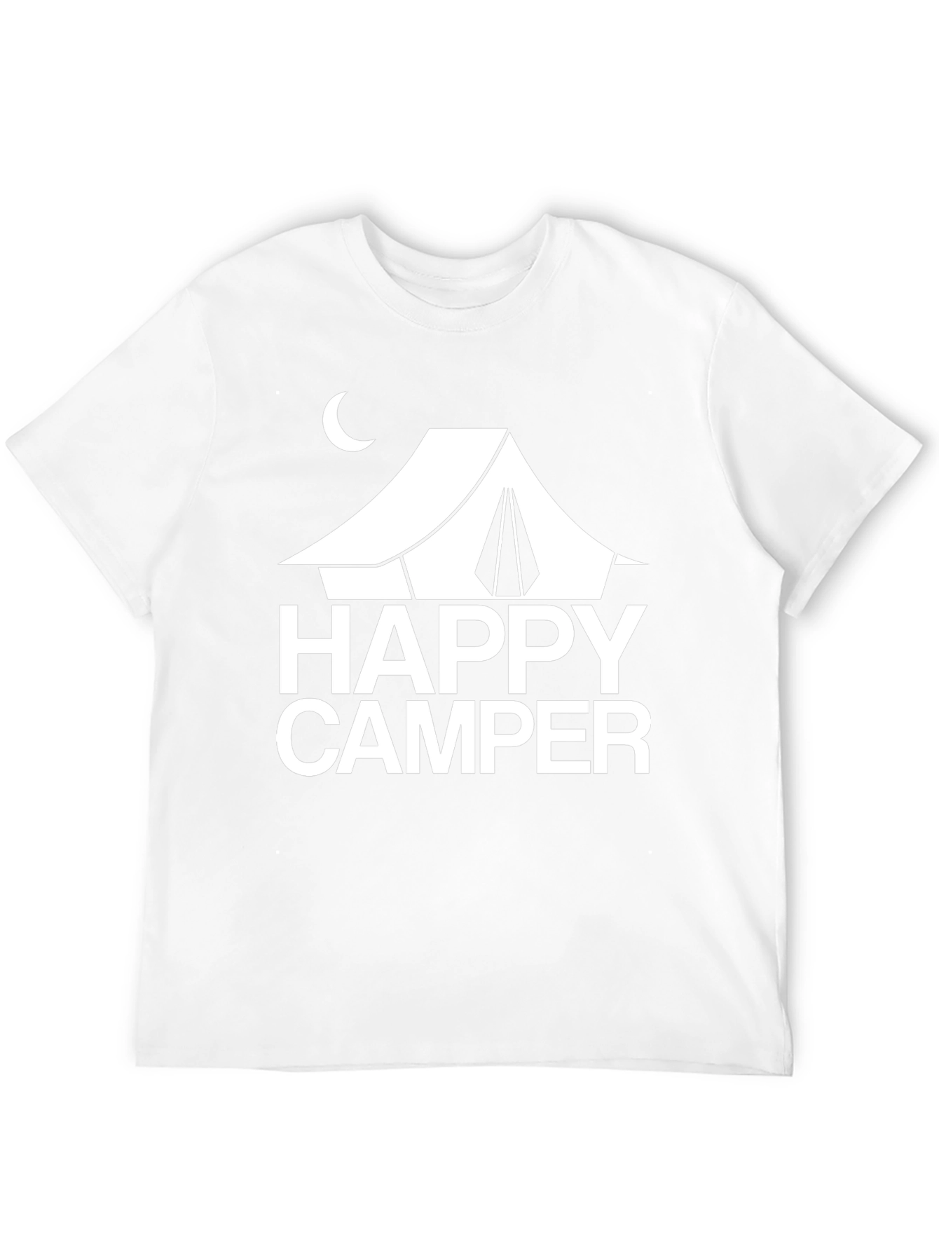 Happy Camper Graphic Tee - Black Cotton T-Shirt