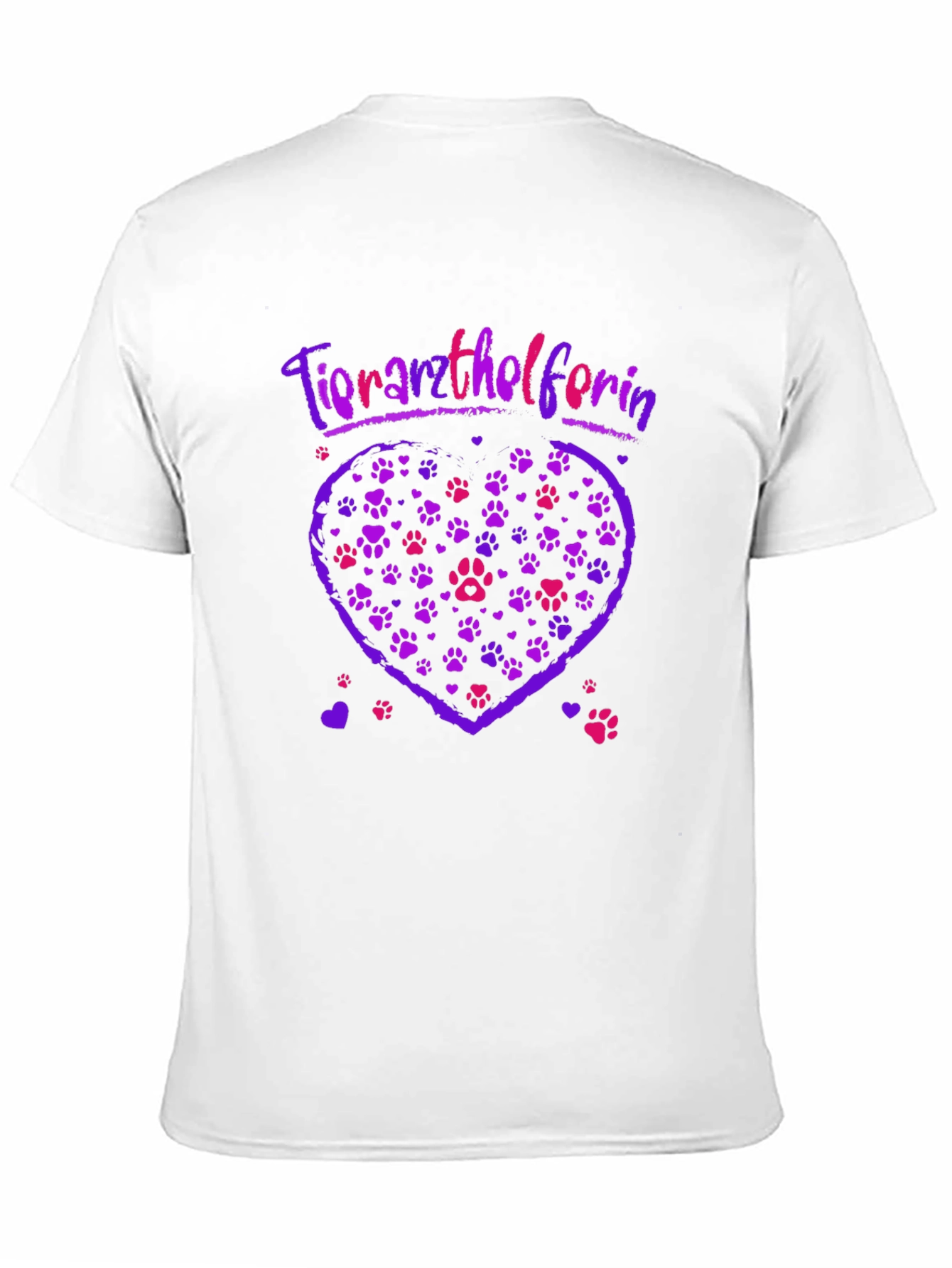 Tierarzthelferin Heart Paw Print Tee