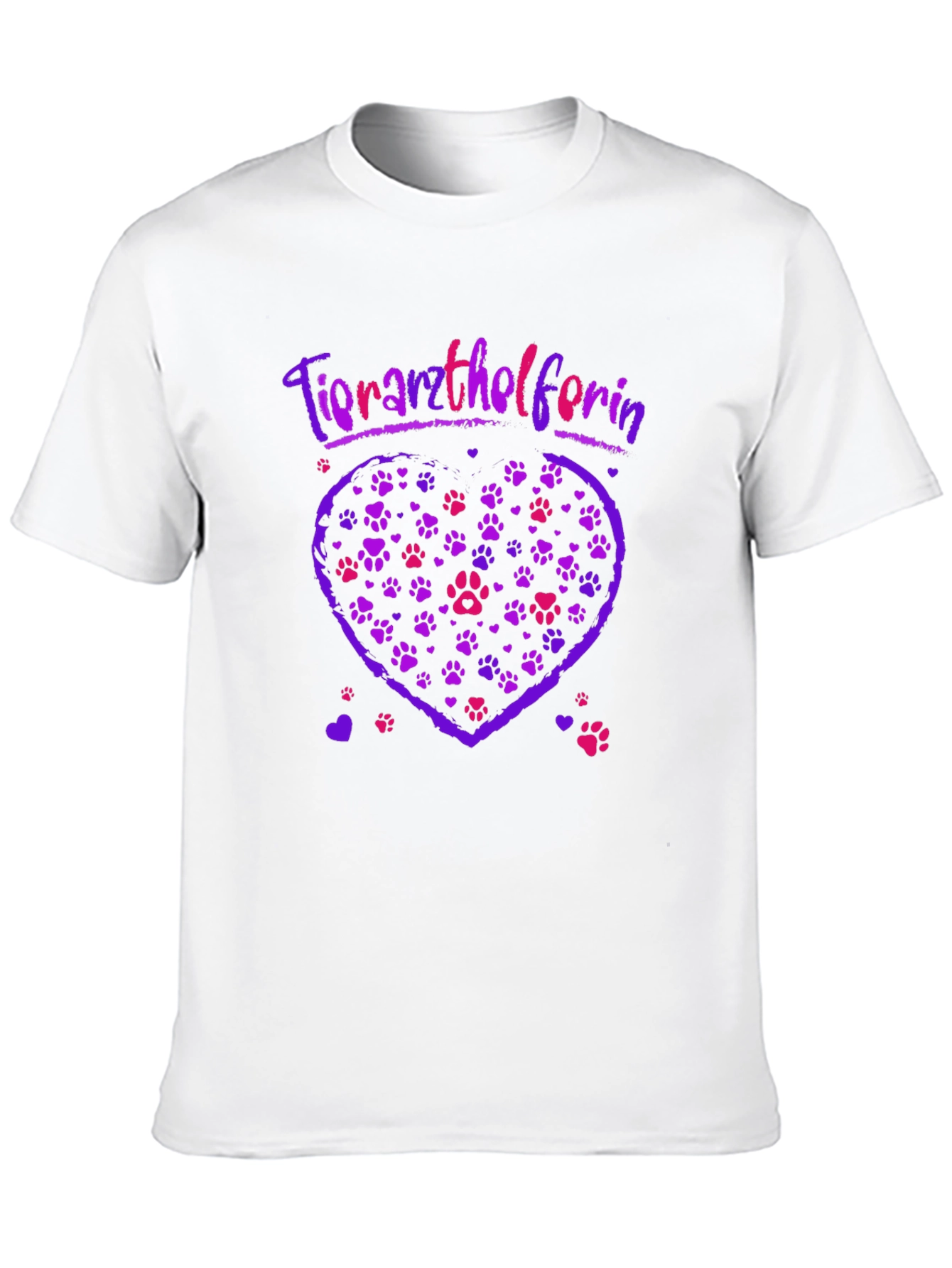 Tierarzthelferin Heart Paw Print Tee