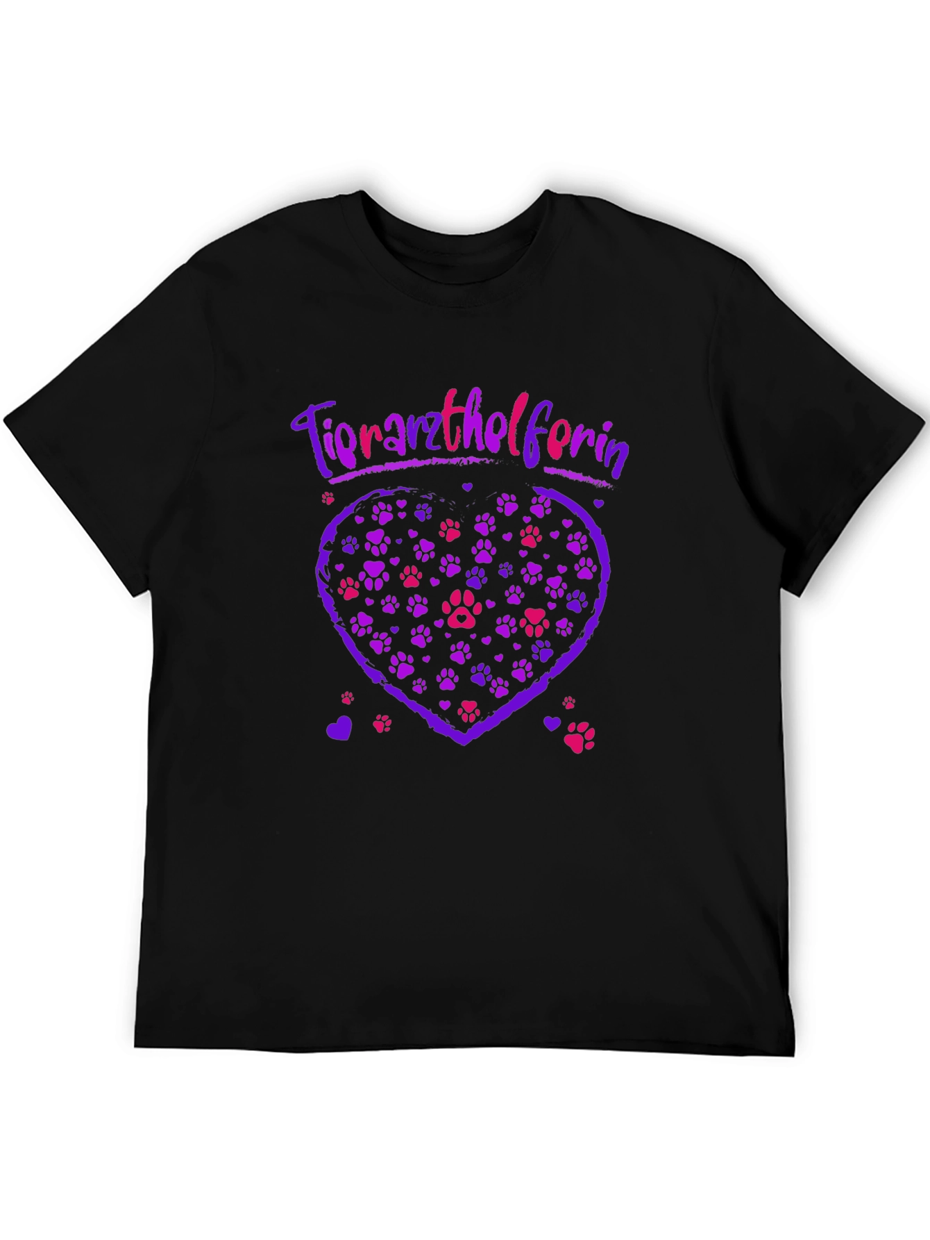 Tierarzthelferin Heart Paw Print Tee