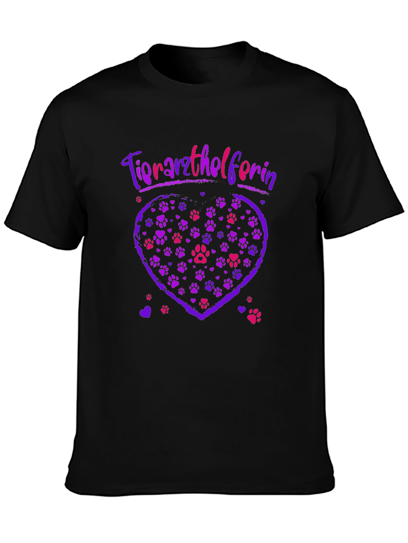 Tierarzthelferin Heart Paw Print Tee