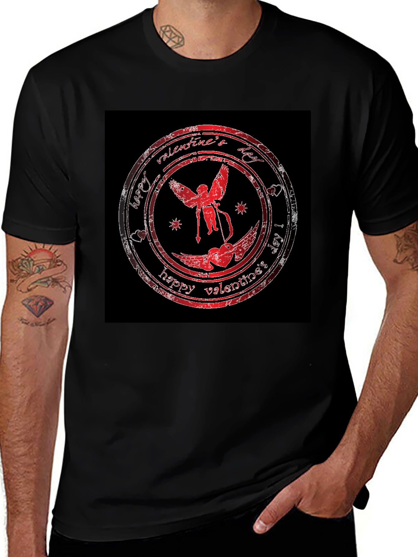 Valentines Day Cupid T-Shirt - Black