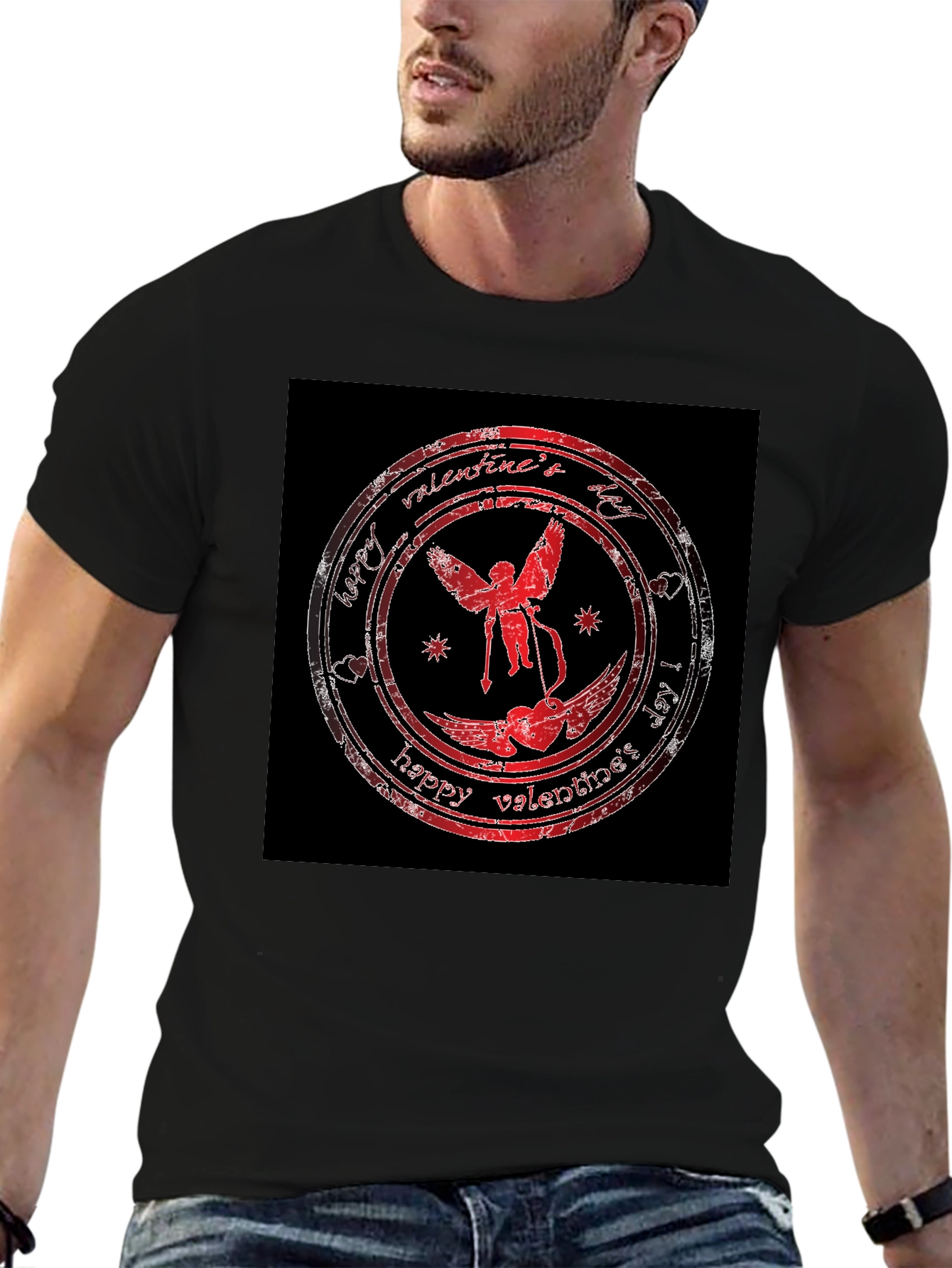 Valentines Day Cupid T-Shirt - Black