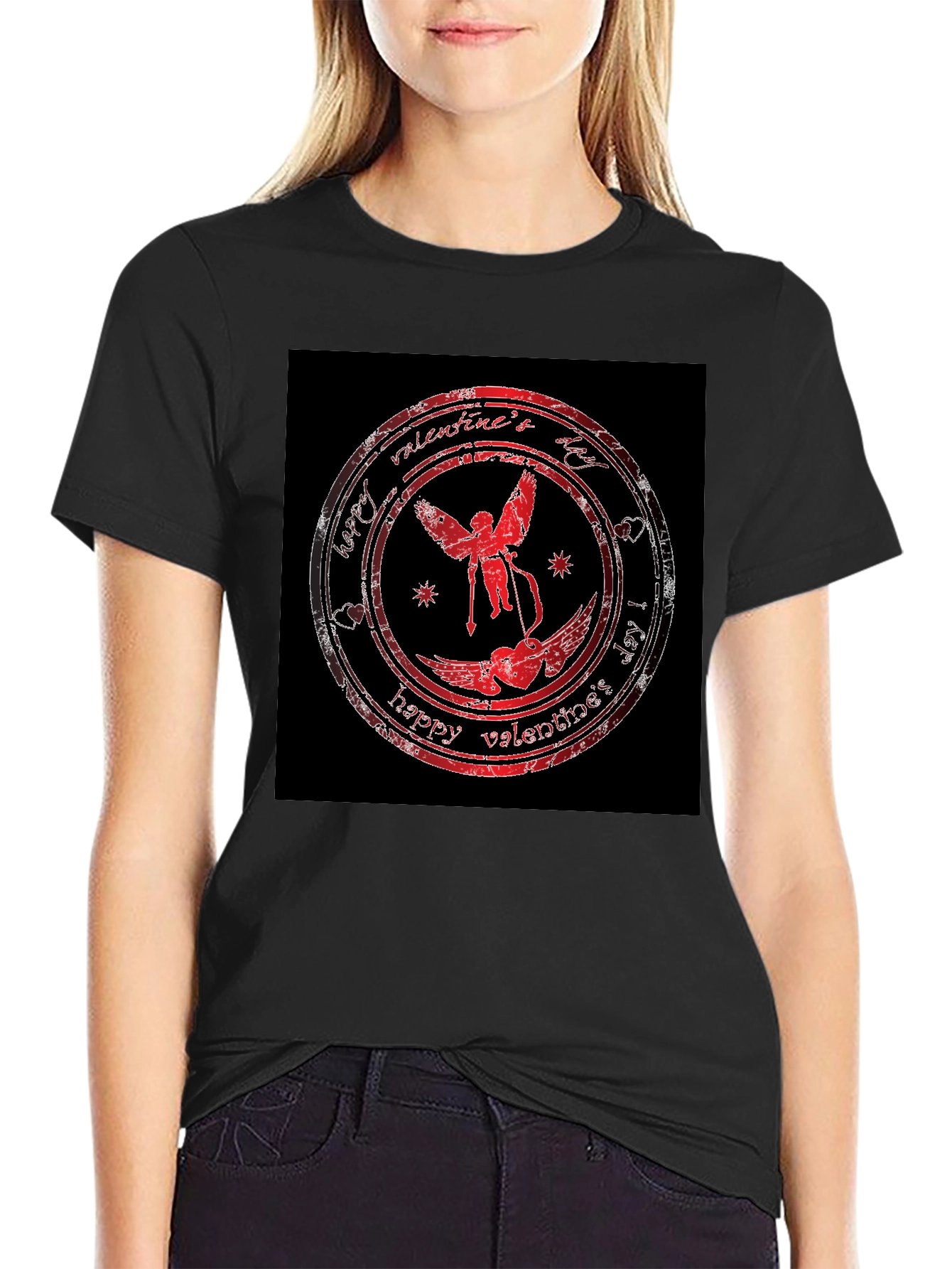 Valentines Day Cupid T-Shirt - Black