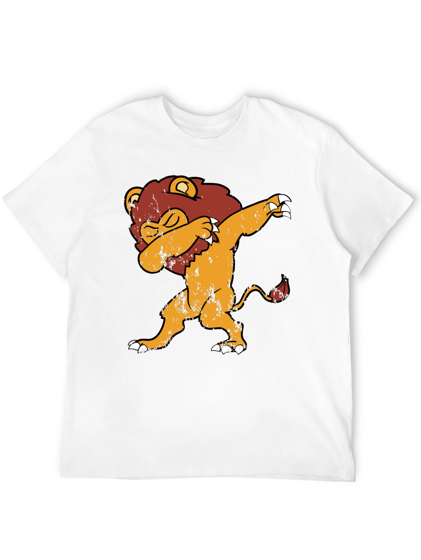 Dabbing Lion Graphic Tee - Trendy Black T-Shirt