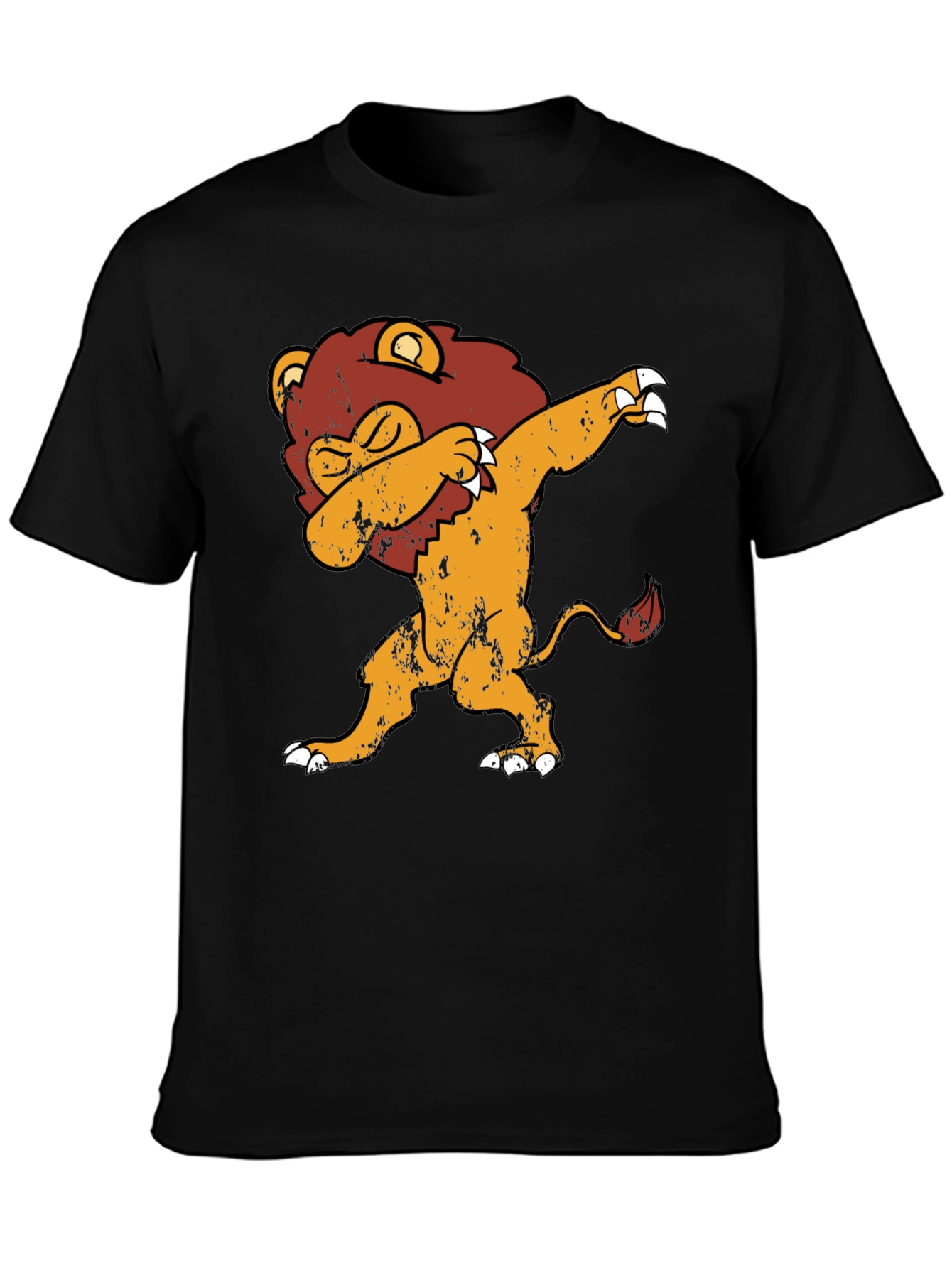 Dabbing Lion Graphic Tee - Trendy Black T-Shirt