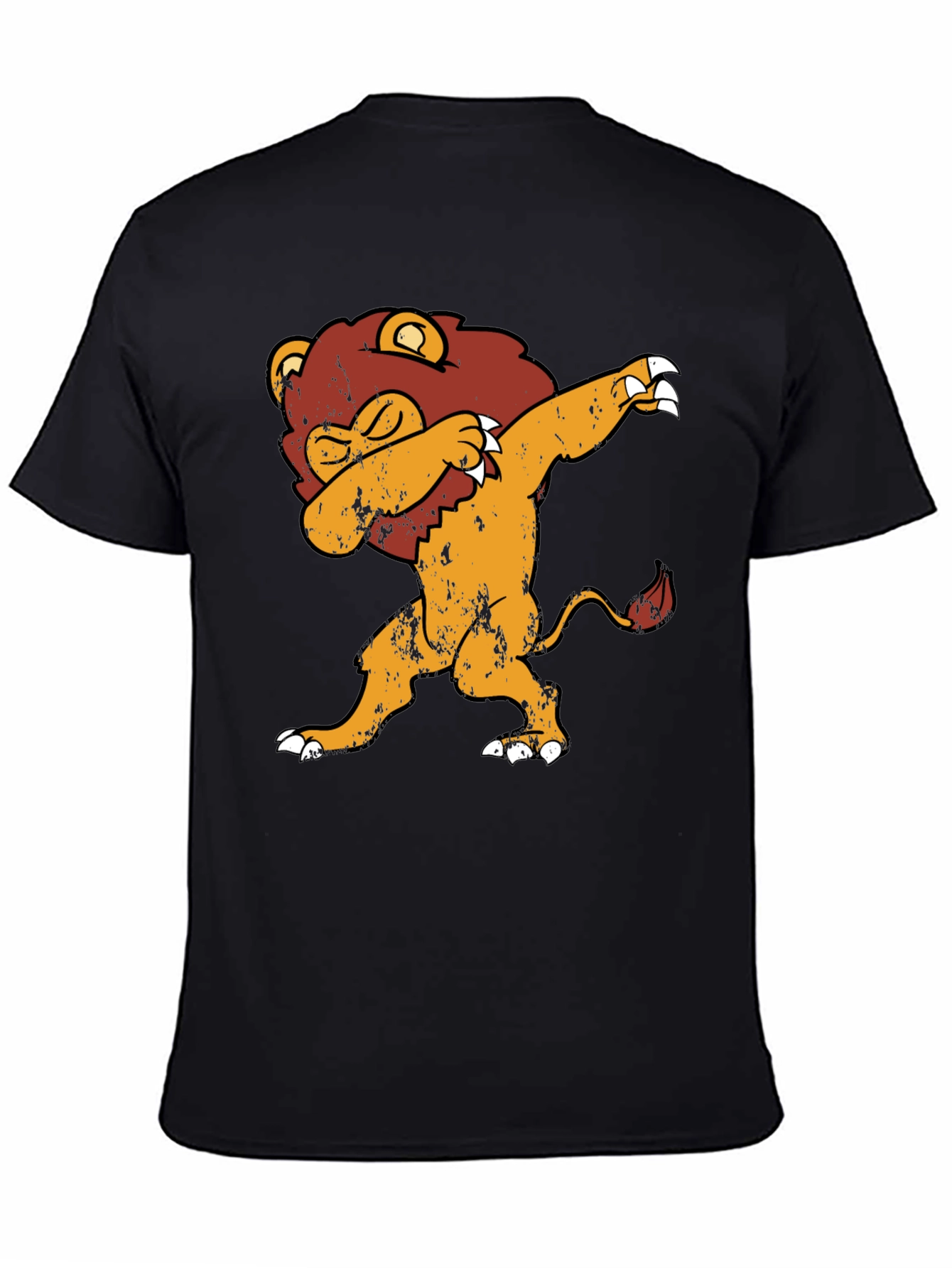 Dabbing Lion Graphic Tee - Trendy Black T-Shirt