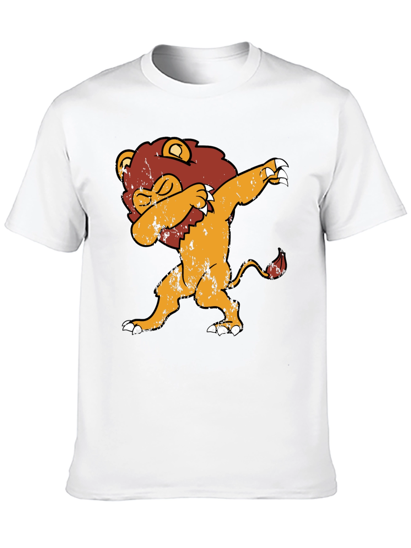 Dabbing Lion Graphic Tee - Trendy Black T-Shirt