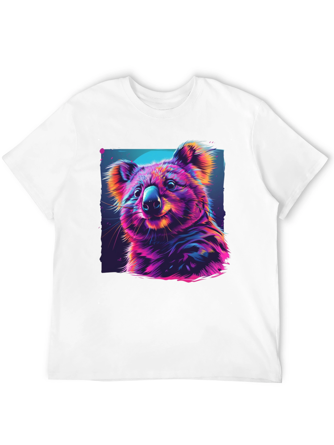 Vibrant Koala Graphic Tee - Black Cotton Comfort