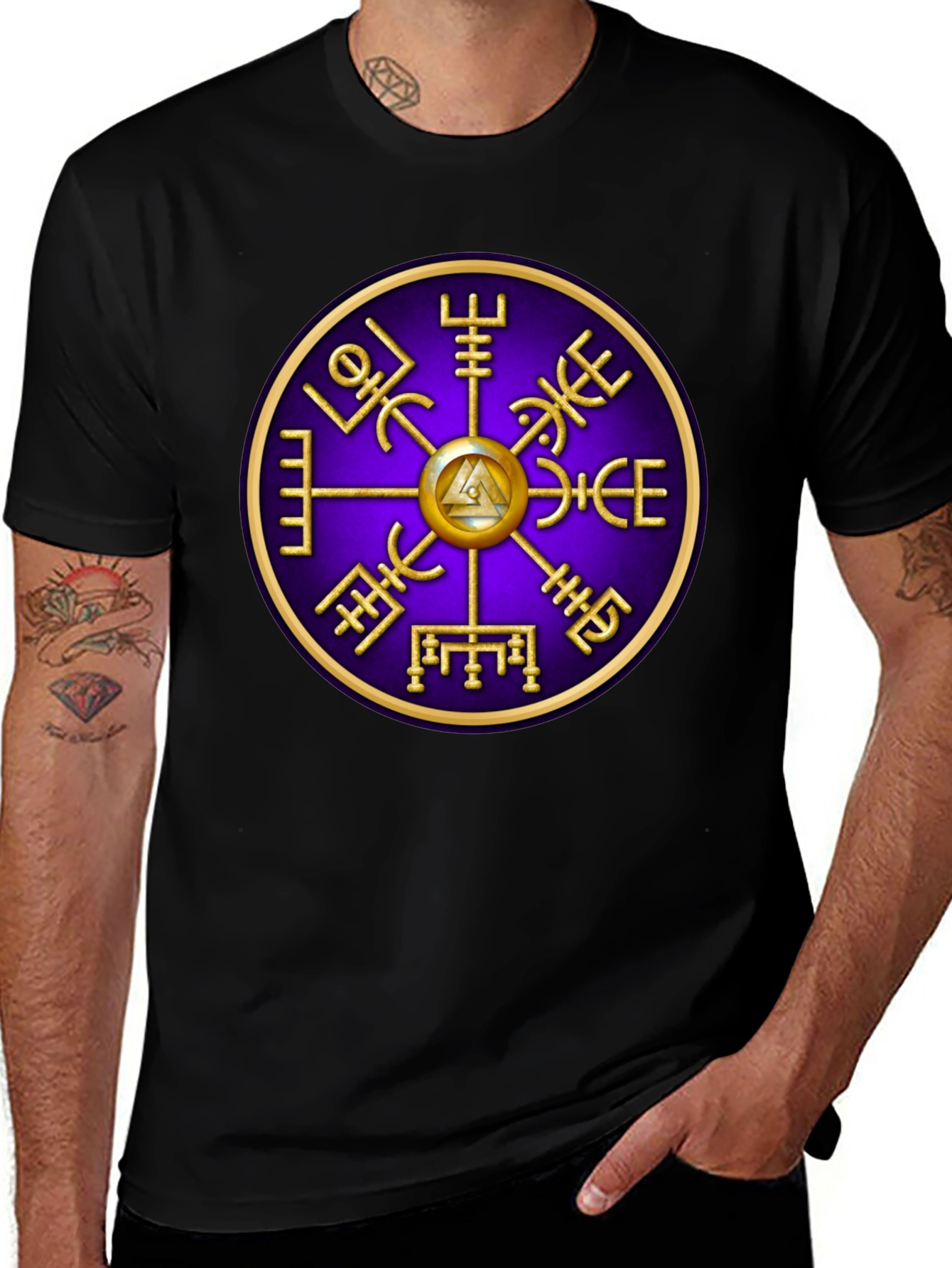 Viking Compass Black T-Shirt