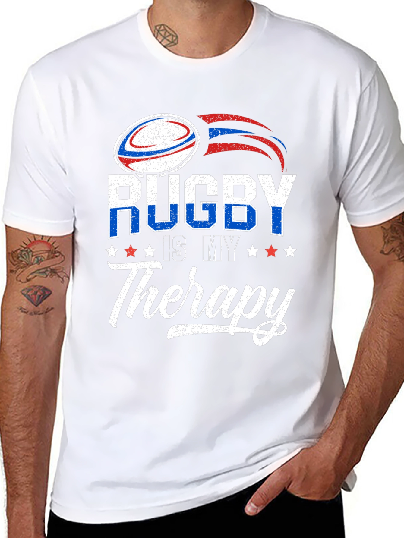 Rugby Is My Therapy Graphic T-Shirt