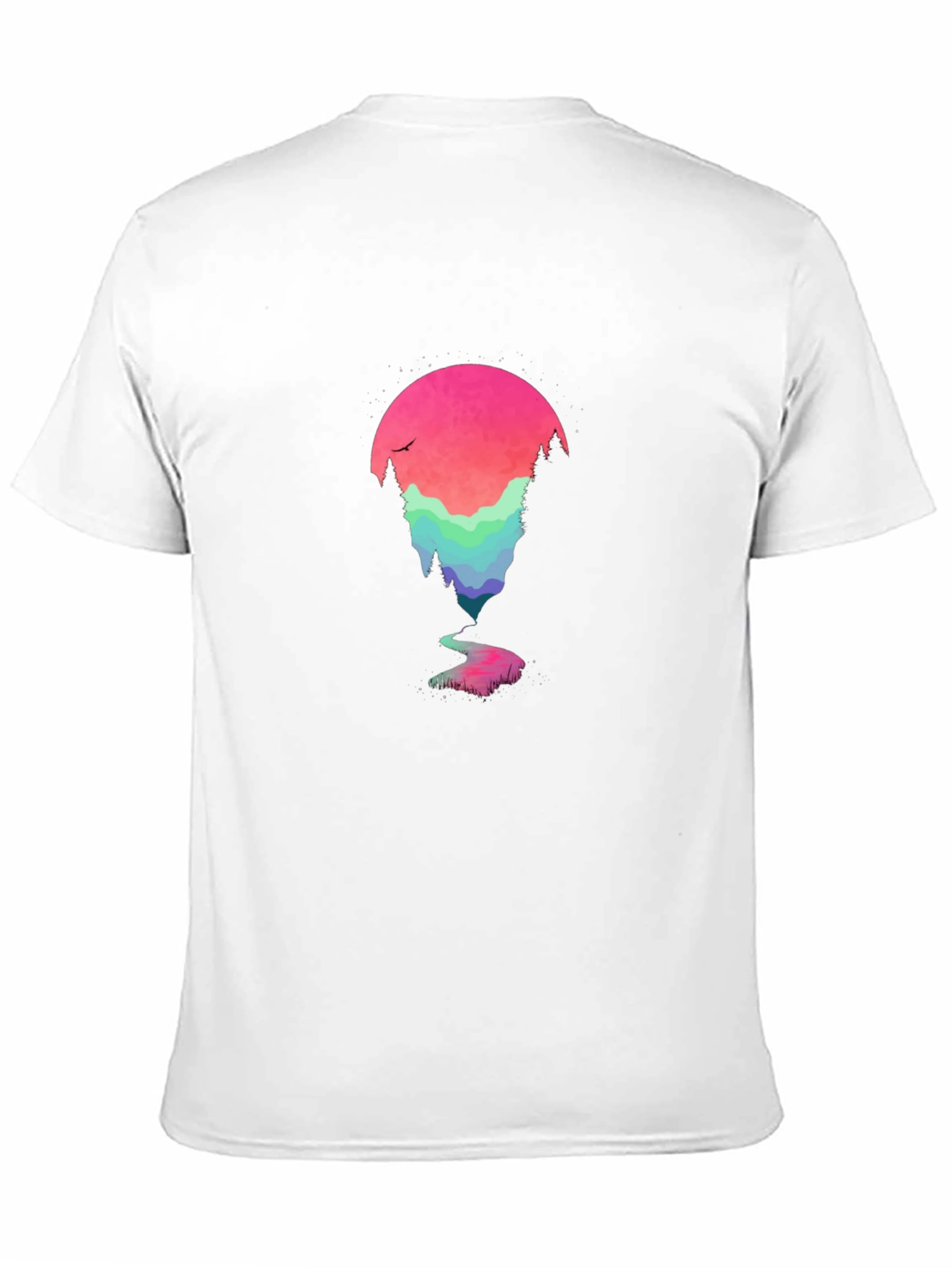 Nature Scene Graphic Tee - Black Cotton Blend