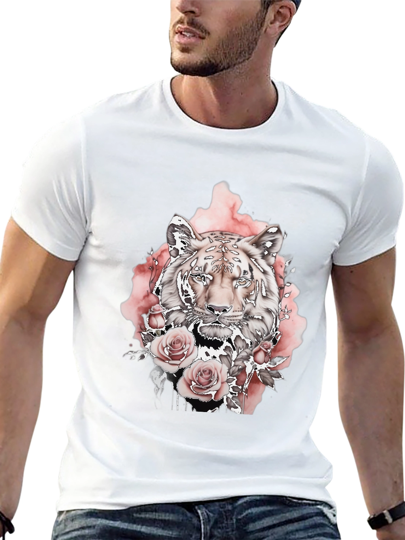 Tiger Rose Graphic Tee - Black