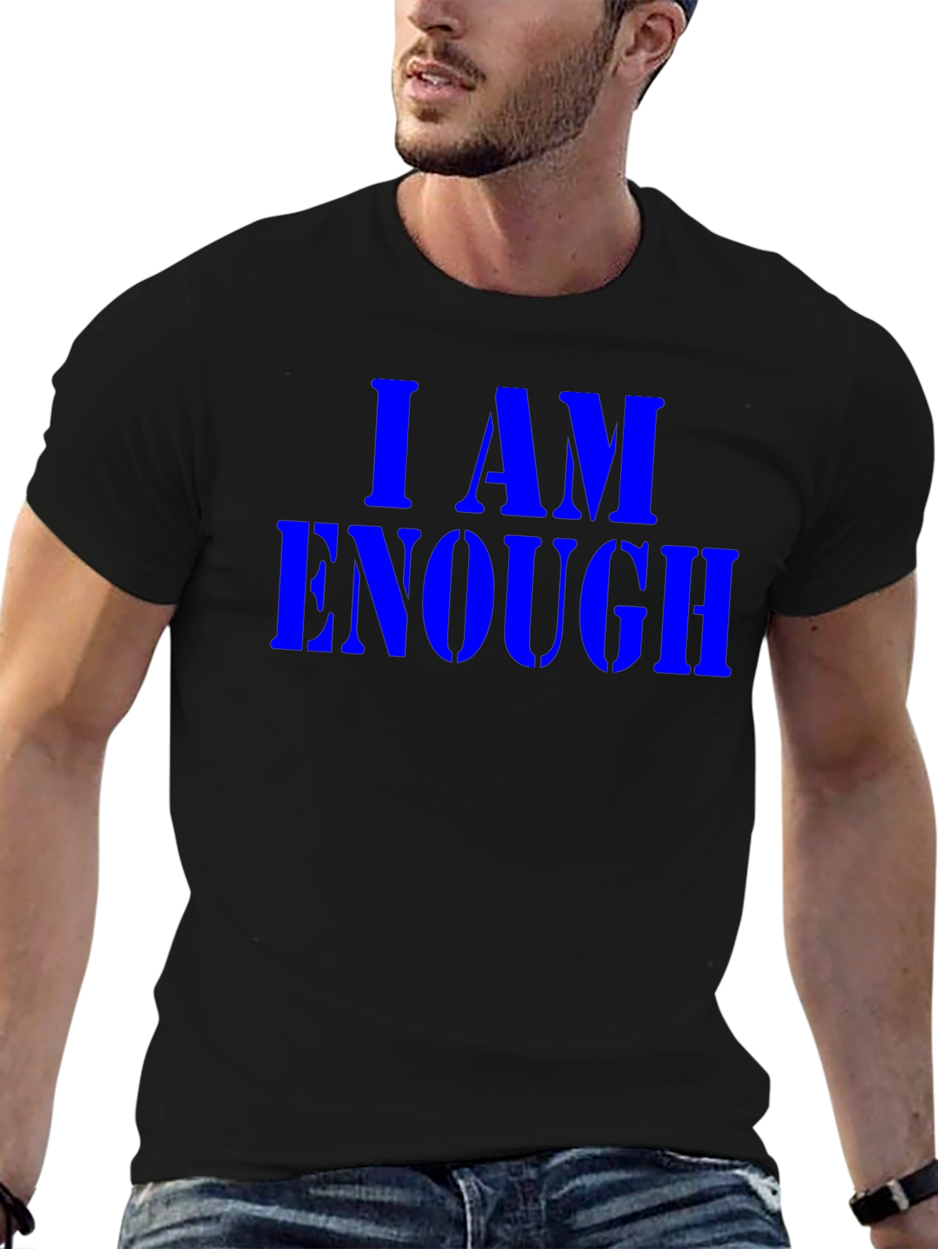 I AM ENOUGH Black Graphic Tee