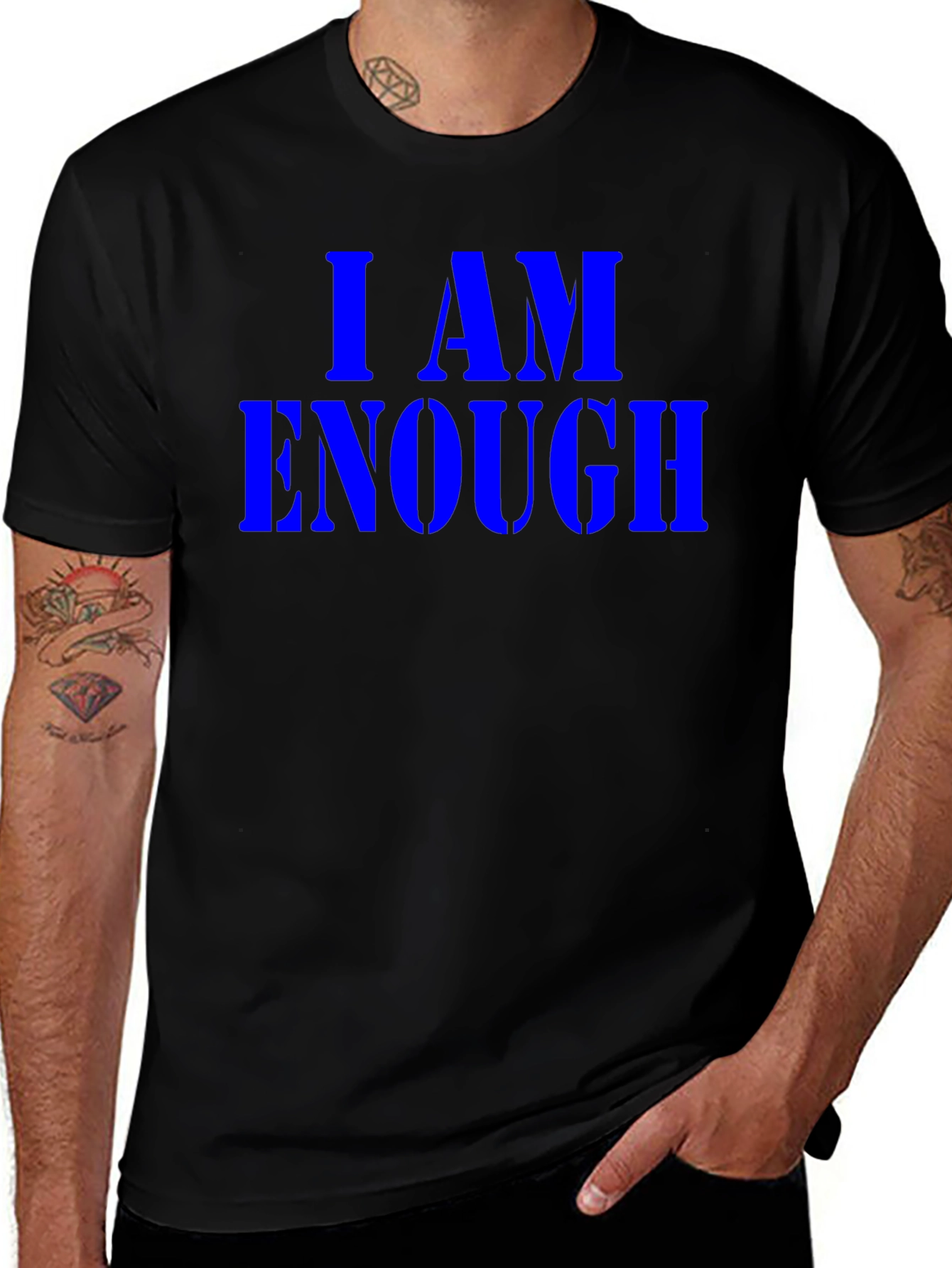 I AM ENOUGH Black Graphic Tee