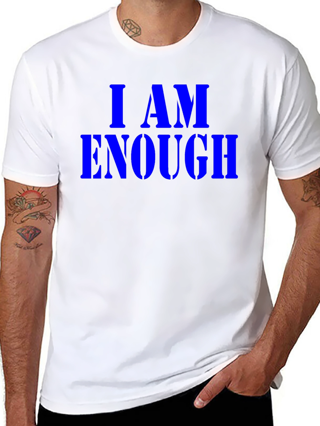 I AM ENOUGH Black Graphic Tee