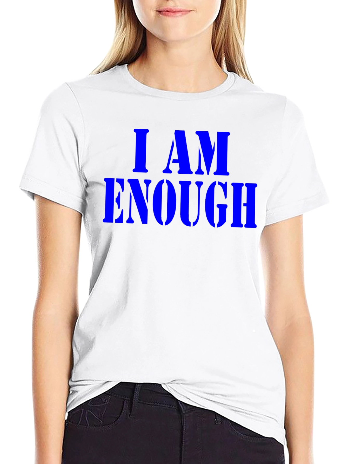 I AM ENOUGH Black Graphic Tee