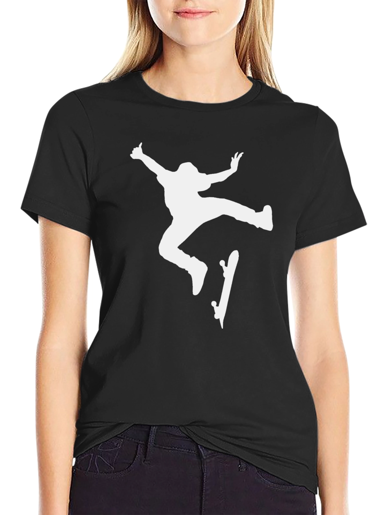 Skateboarder Graphic Tee - Cool Black T-Shirt