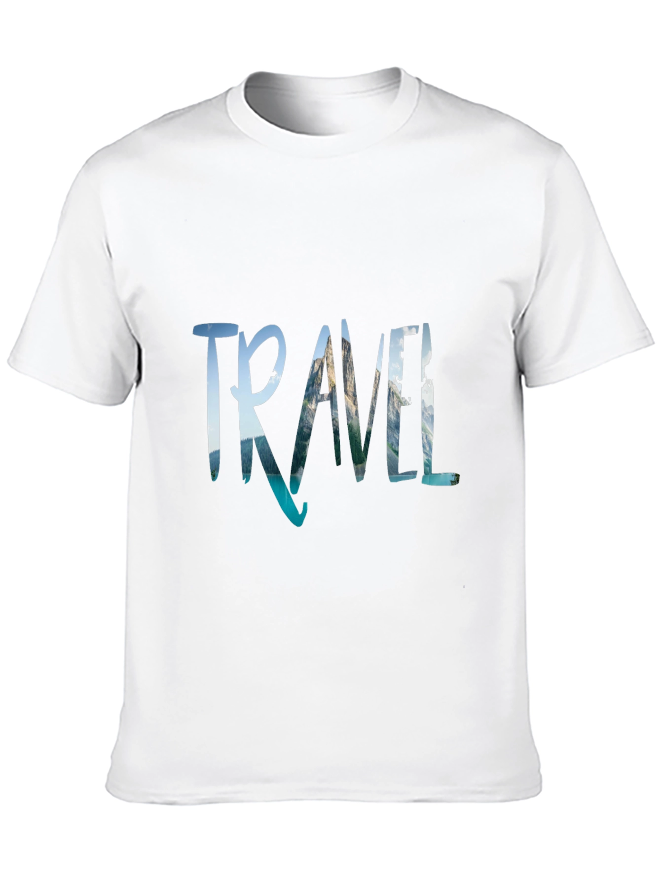 Travel Print Black T-Shirt