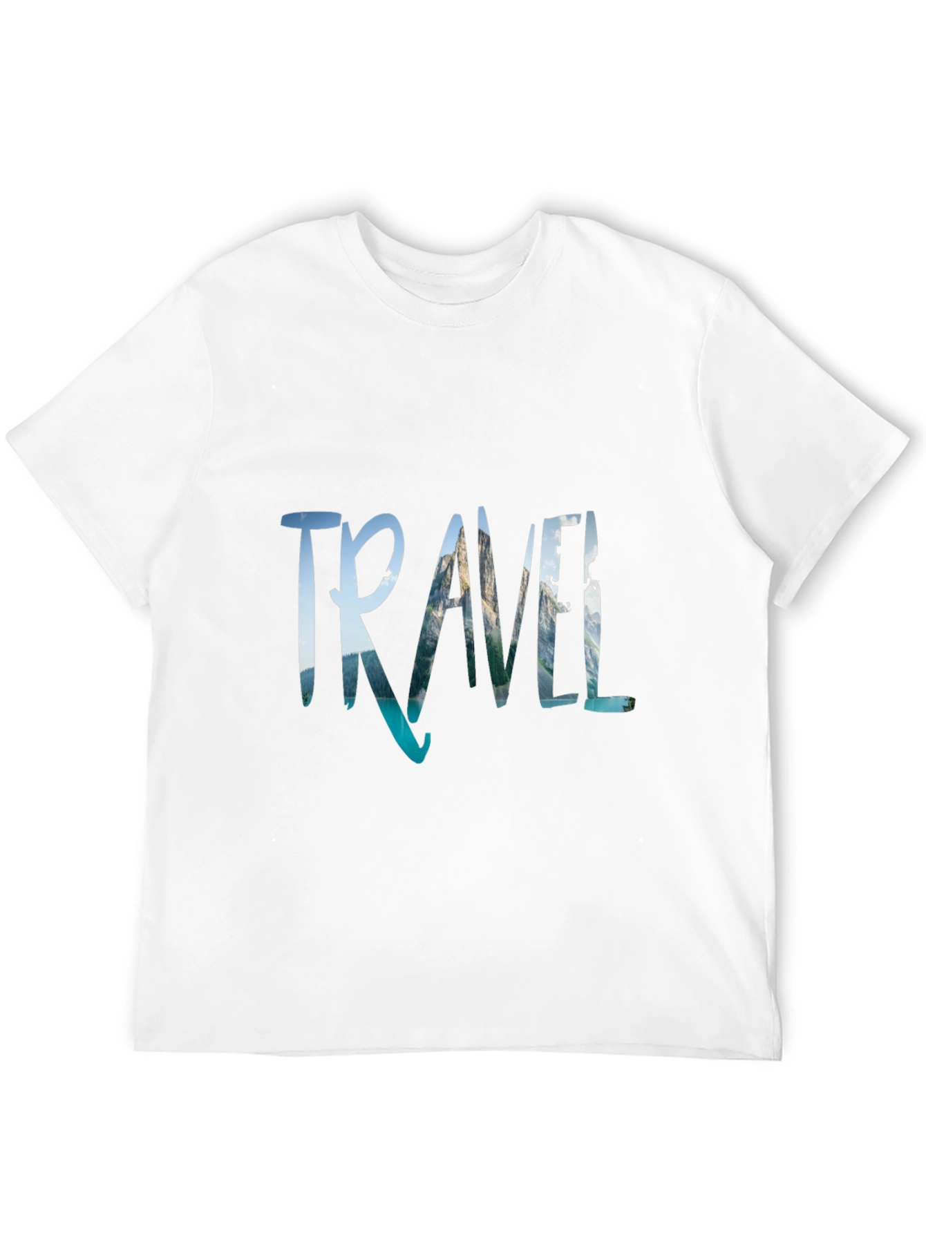 Travel Print Black T-Shirt