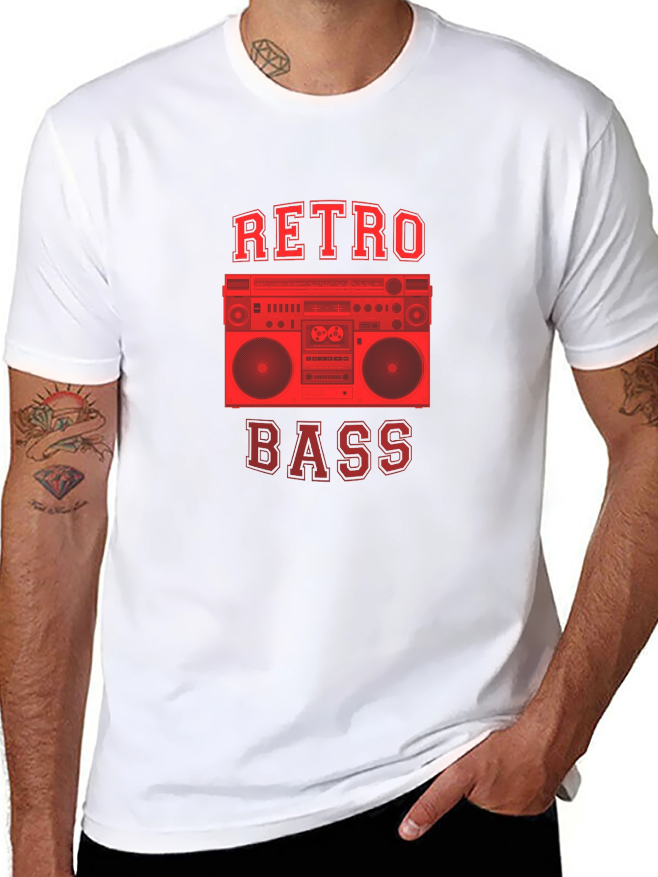 Retro Bass Boombox Graphic T-Shirt