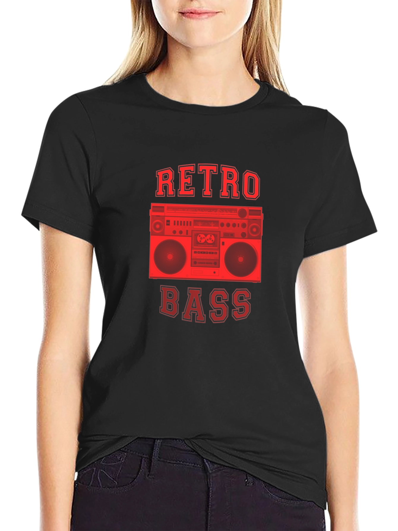 Retro Bass Boombox Graphic T-Shirt