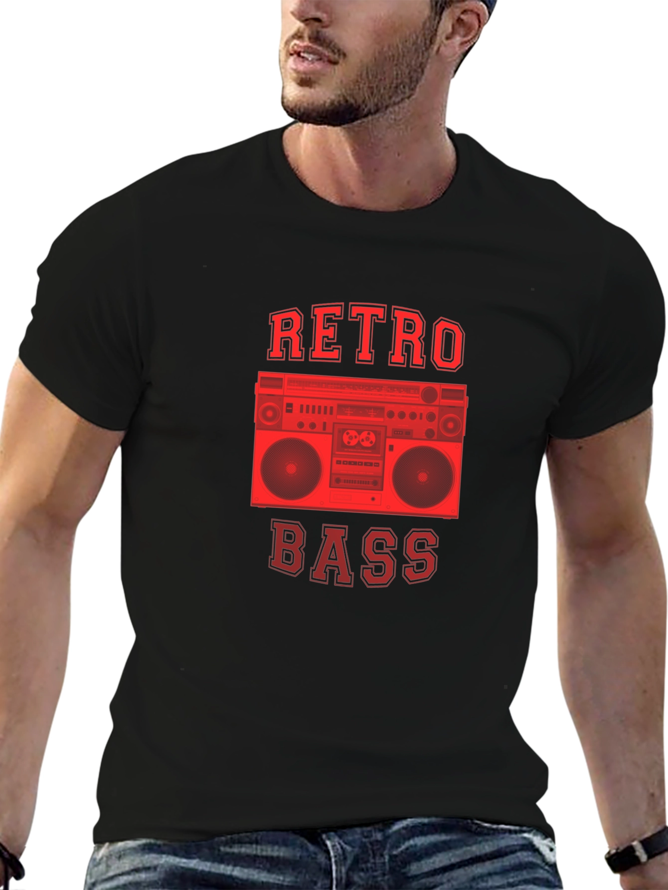 Retro Bass Boombox Graphic T-Shirt